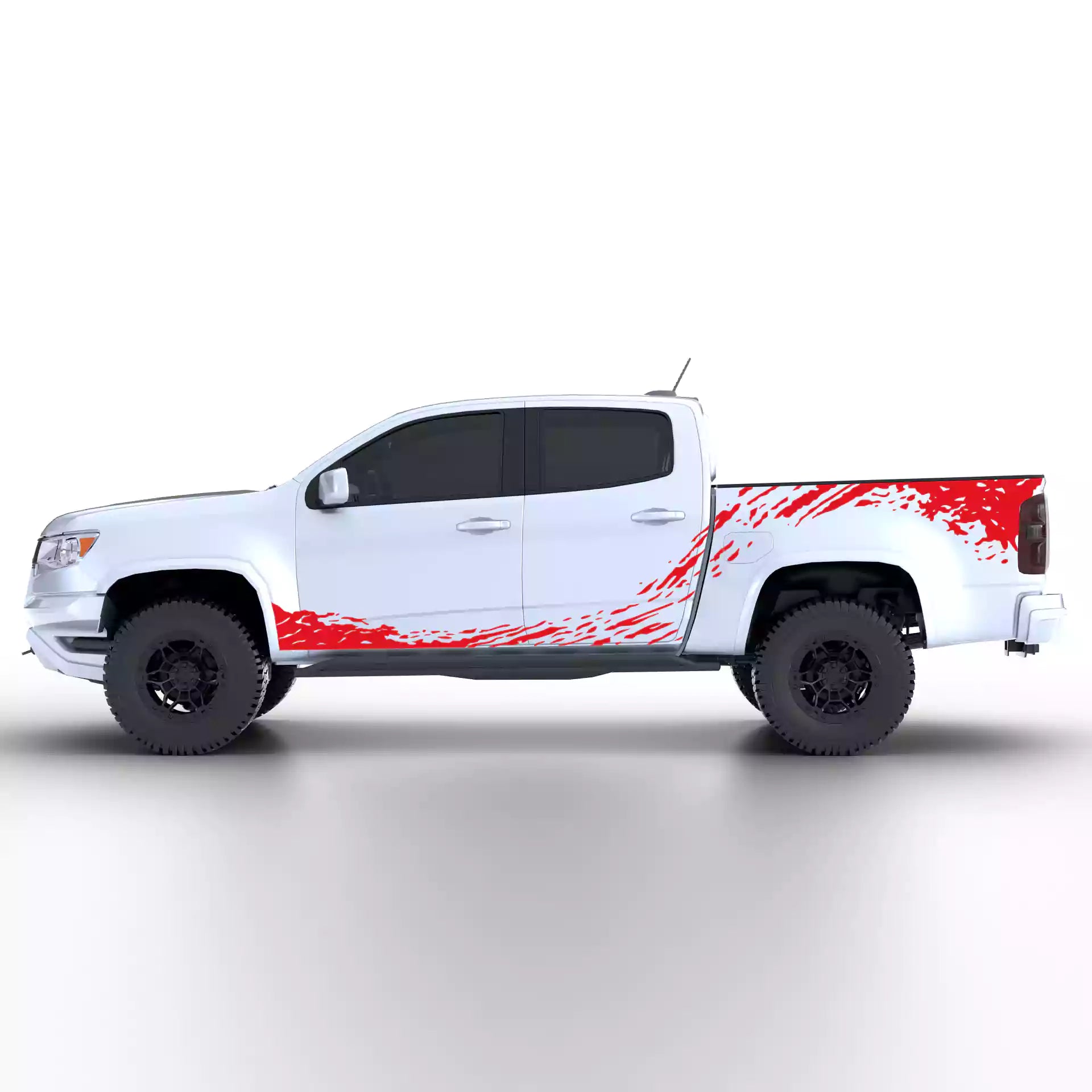 2015-2022 Chevrolet Colorado Mud Splash Rocker & Bed Decals Vinyl Graphics Kit Red