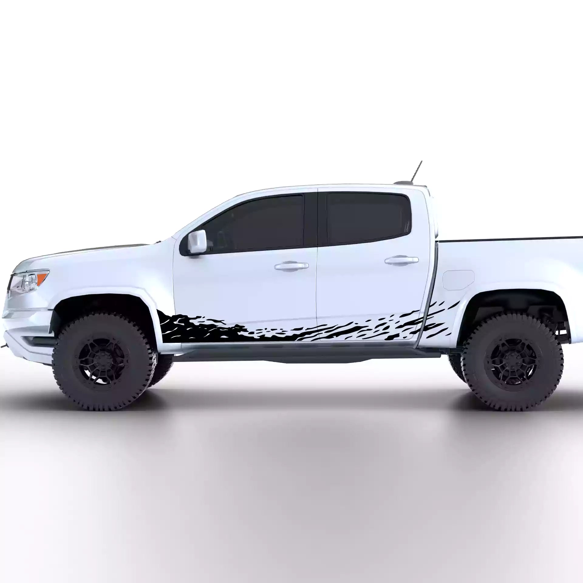 2015-2022 Chevrolet Colorado Mud Splash Rocker Stripes Vinyl Graphics Kit Black