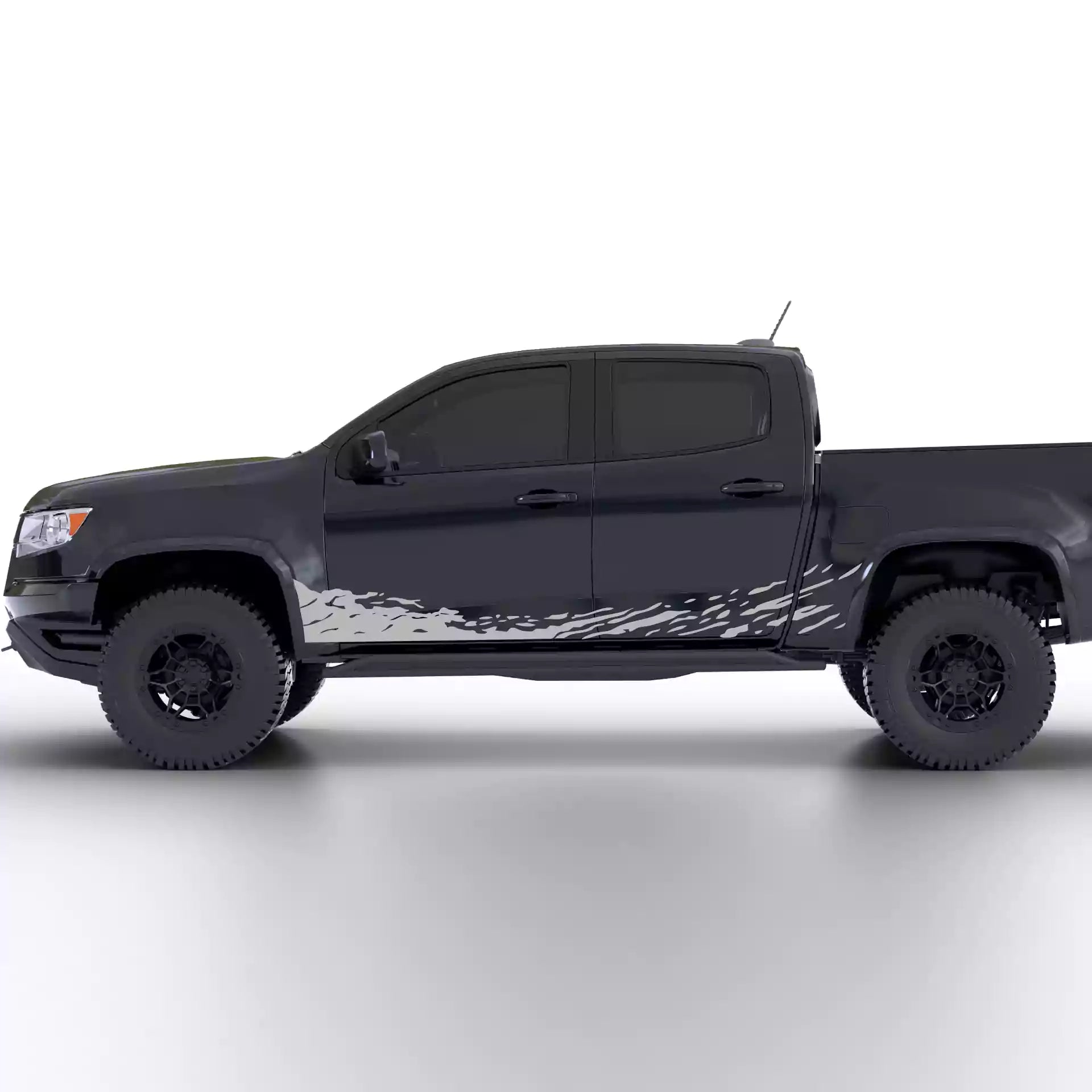 2015-2022 Chevrolet Colorado Mud Splash Rocker Stripes Vinyl Graphics Kit Gray