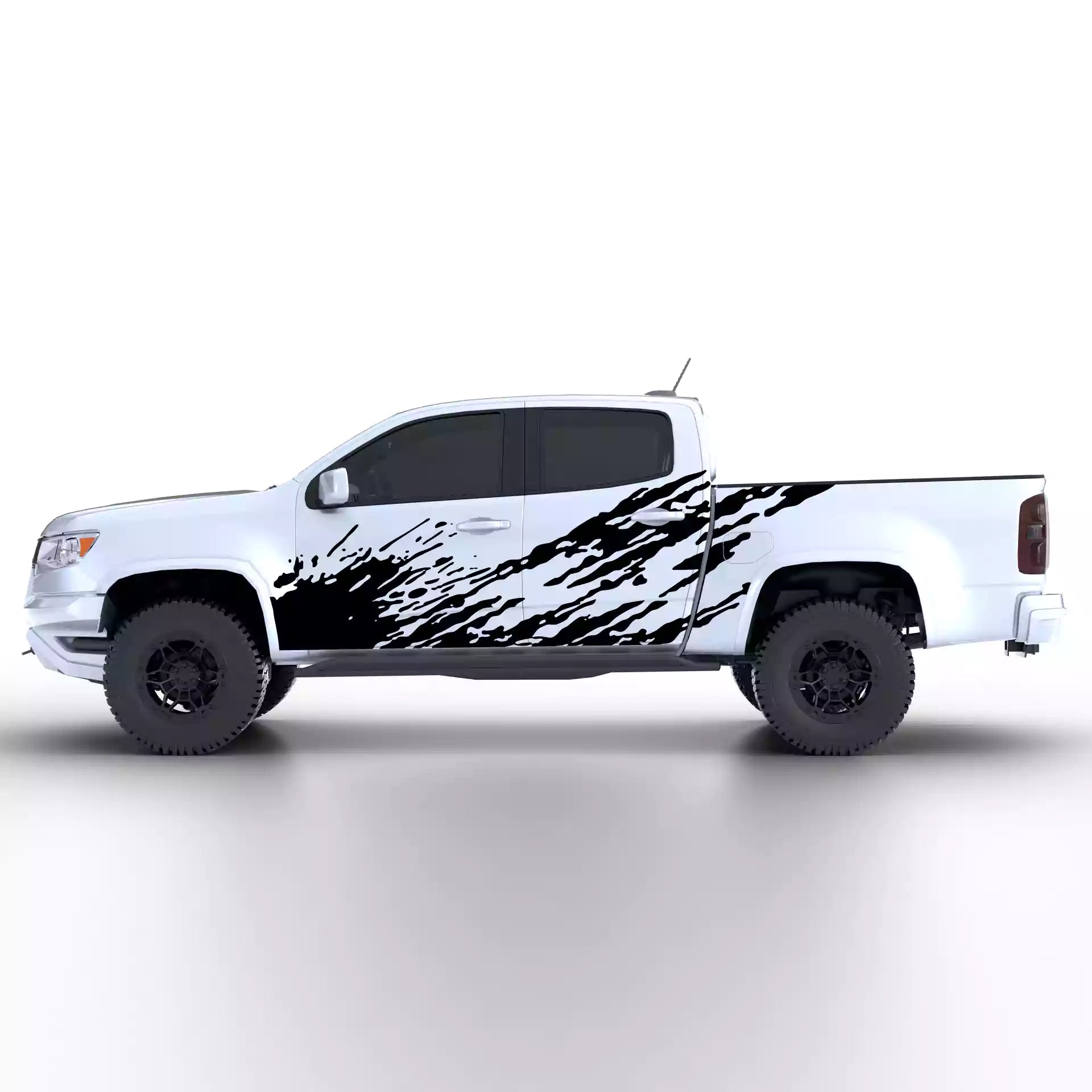 2015-2022 Chevrolet Colorado Mud Splash Side Decals Vinyl Graphics Kit Black