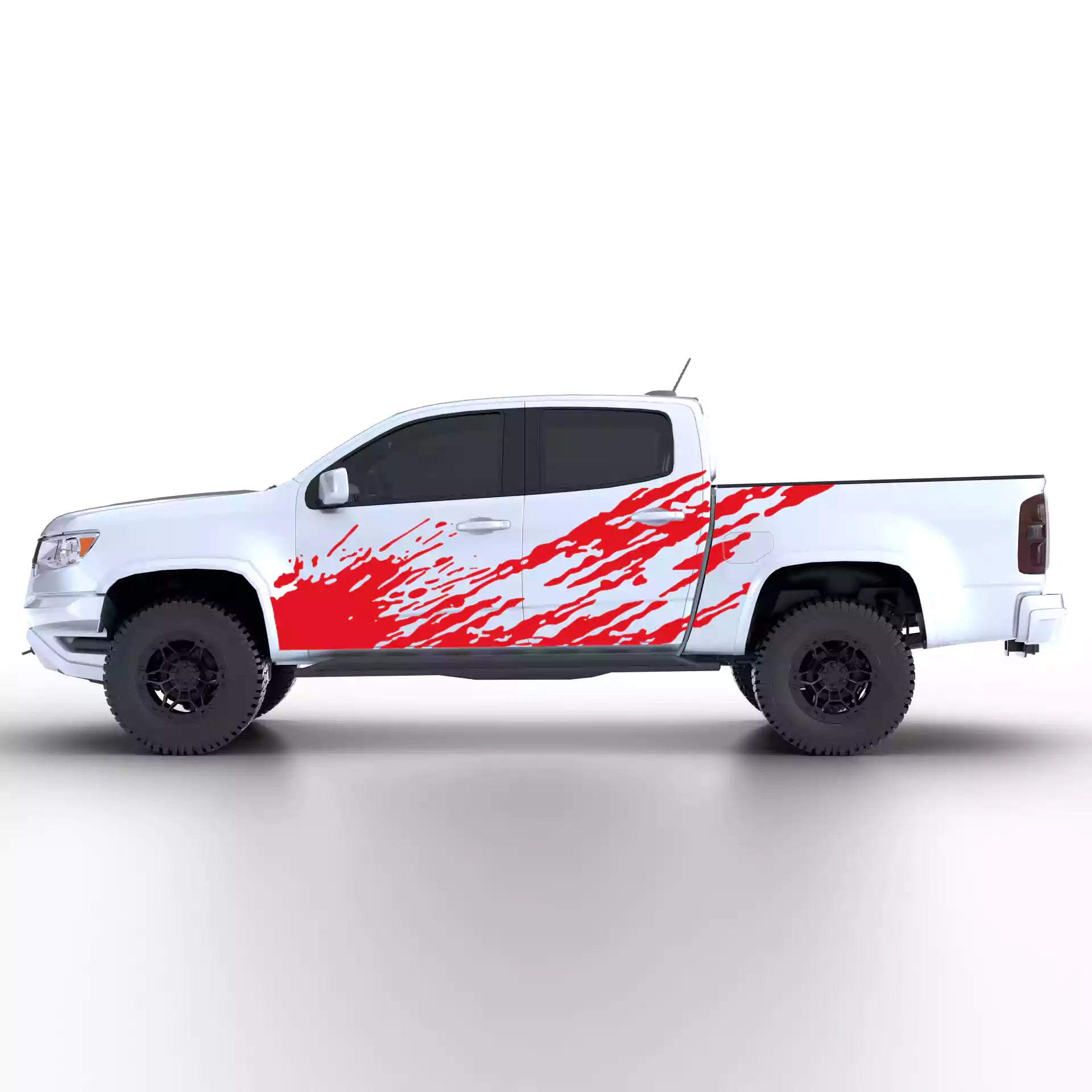 2015-2022 Chevrolet Colorado Mud Splash Side Decals Vinyl Graphics Kit Red