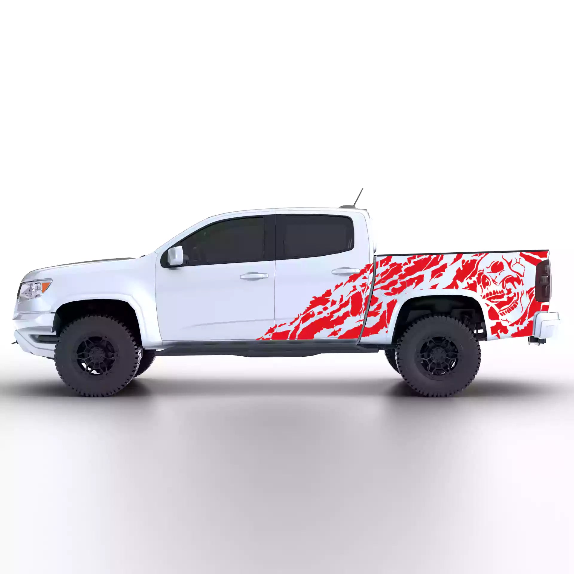 2015-2022 Chevrolet Colorado Nightmare Side Decals Vinyl Graphics Kit Red