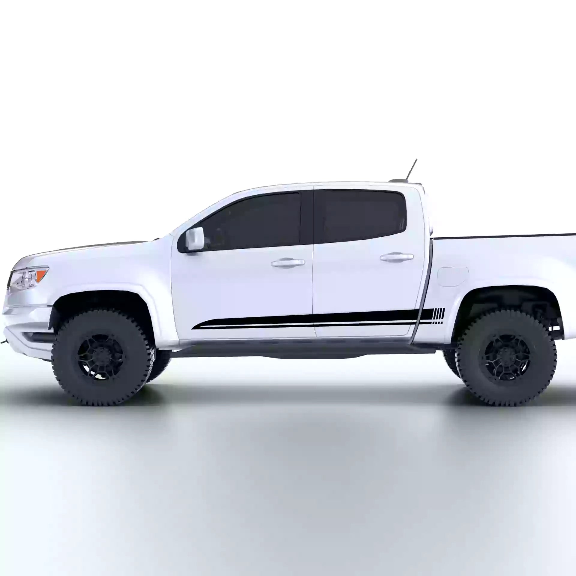 2015-2022 Chevrolet Colorado Rocker Stripes Vinyl Graphics Kit Black