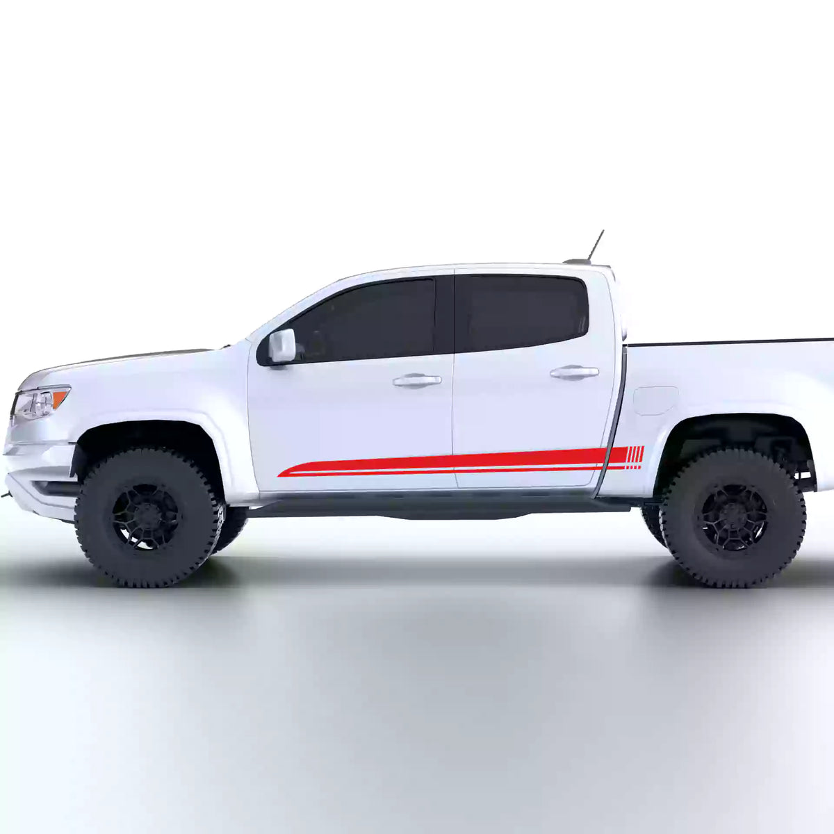 2015-2022 Chevrolet Colorado Rocker Stripes Vinyl Graphics Kit Red