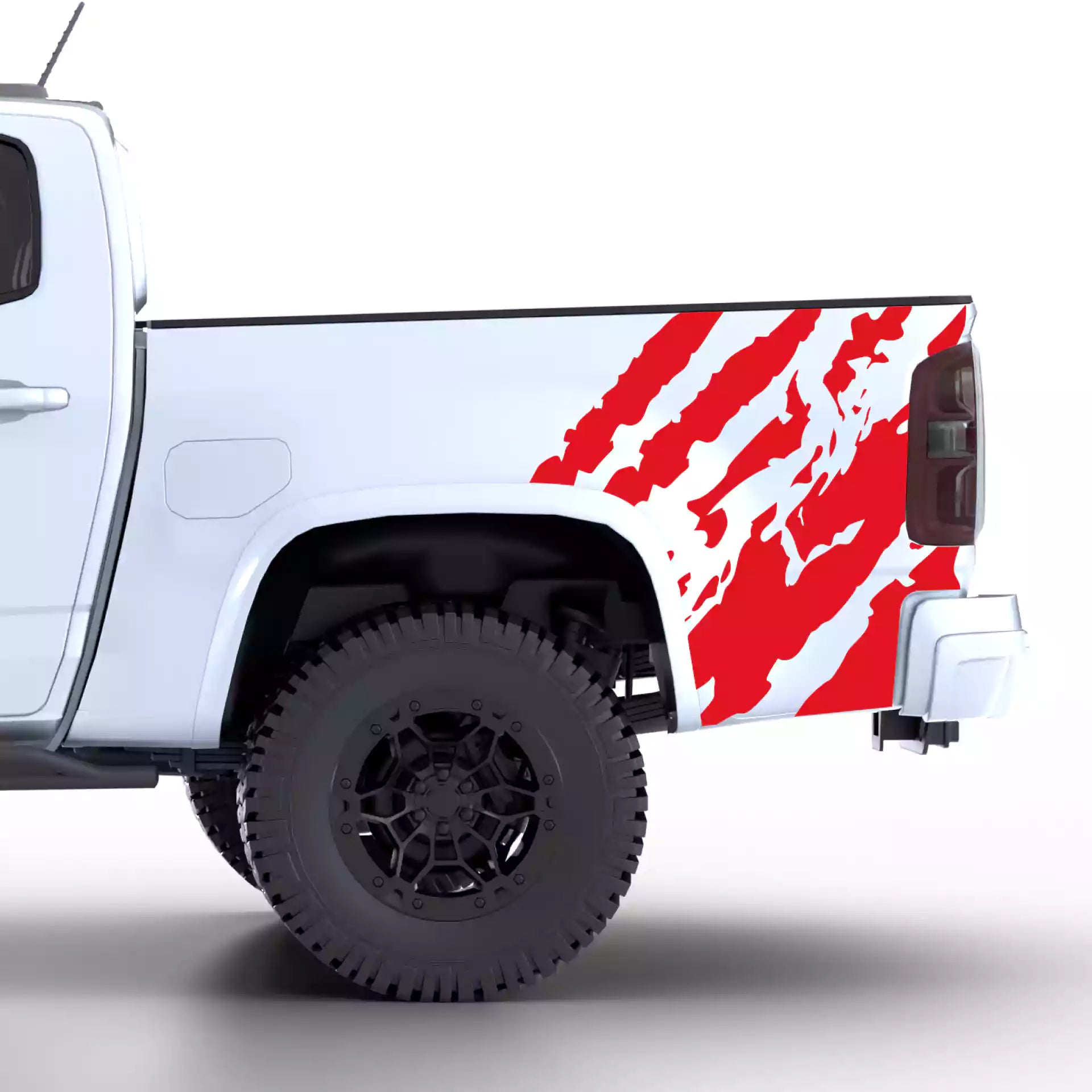 2015-2022 Chevrolet Colorado Shred Bed Decals Vinyl Graphics Kit Red