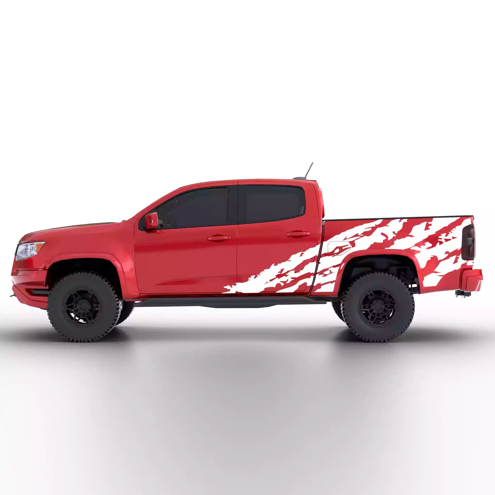 2015-2022 Chevrolet Colorado Shred Side Decals Vinyl Graphics Kit White