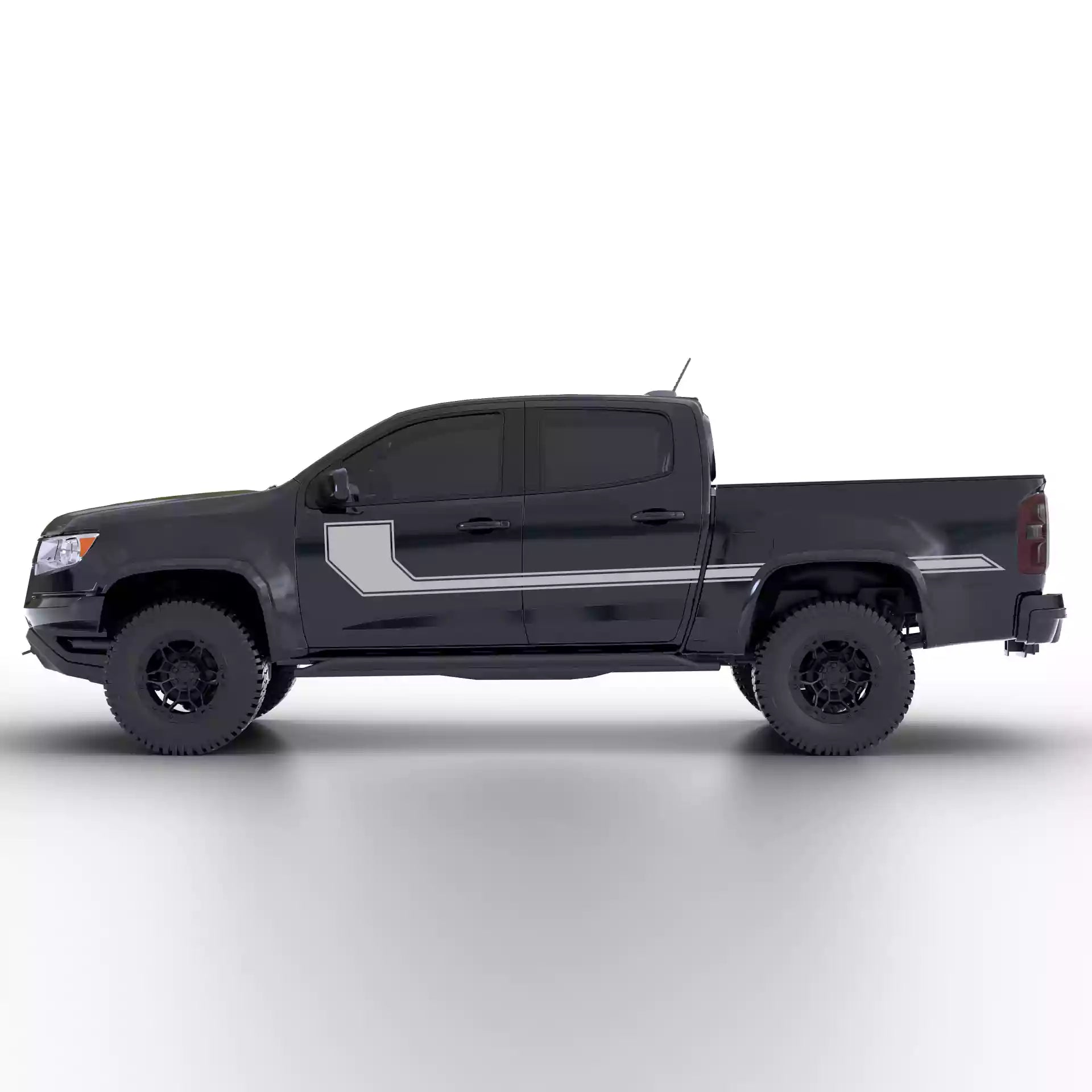 2015-2022 Chevrolet Colorado Side Line Stripes Vinyl Graphics Kit Gray