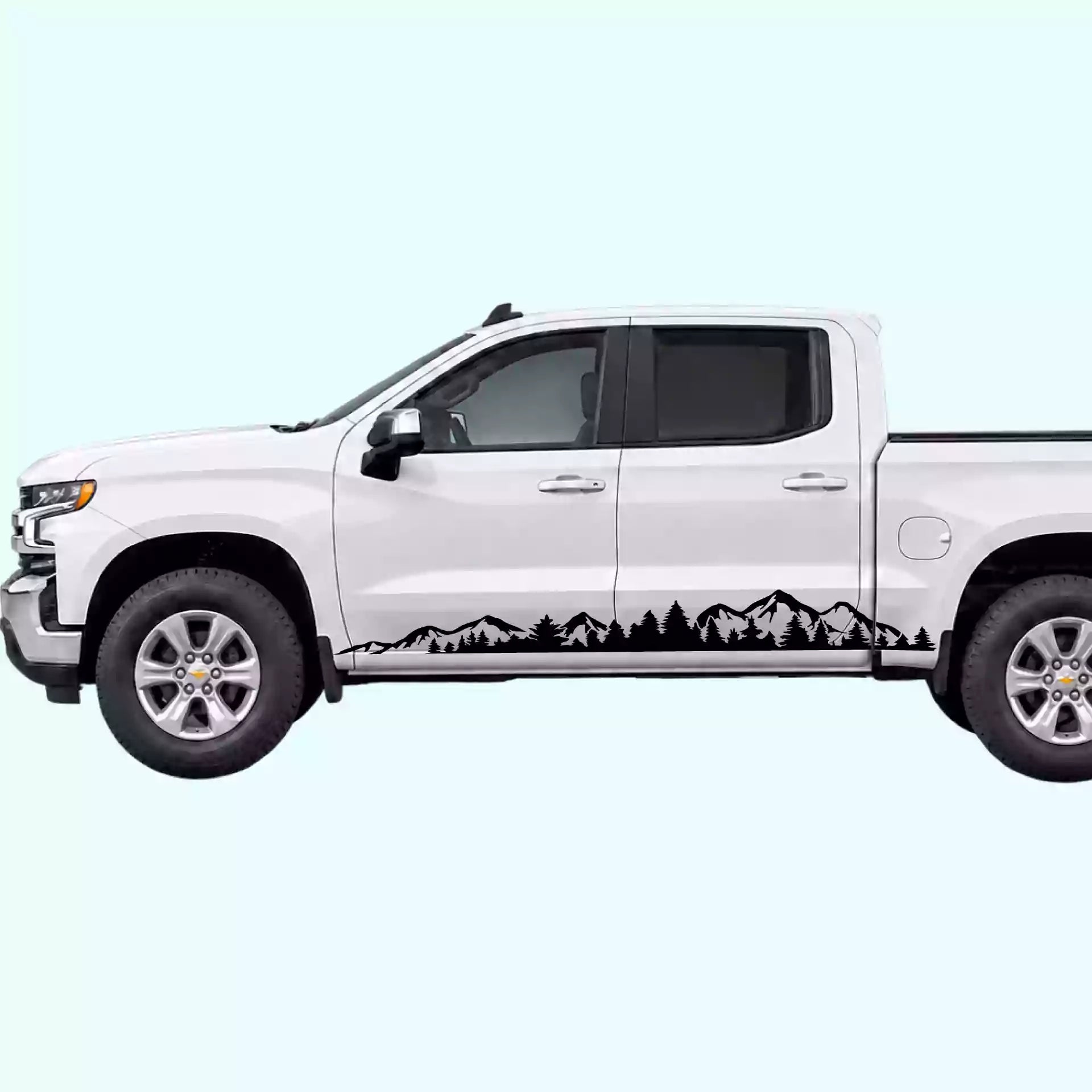 2019-present Chevrolet Silverado Adventure Side Stripes Vinyl Graphics Kit Black