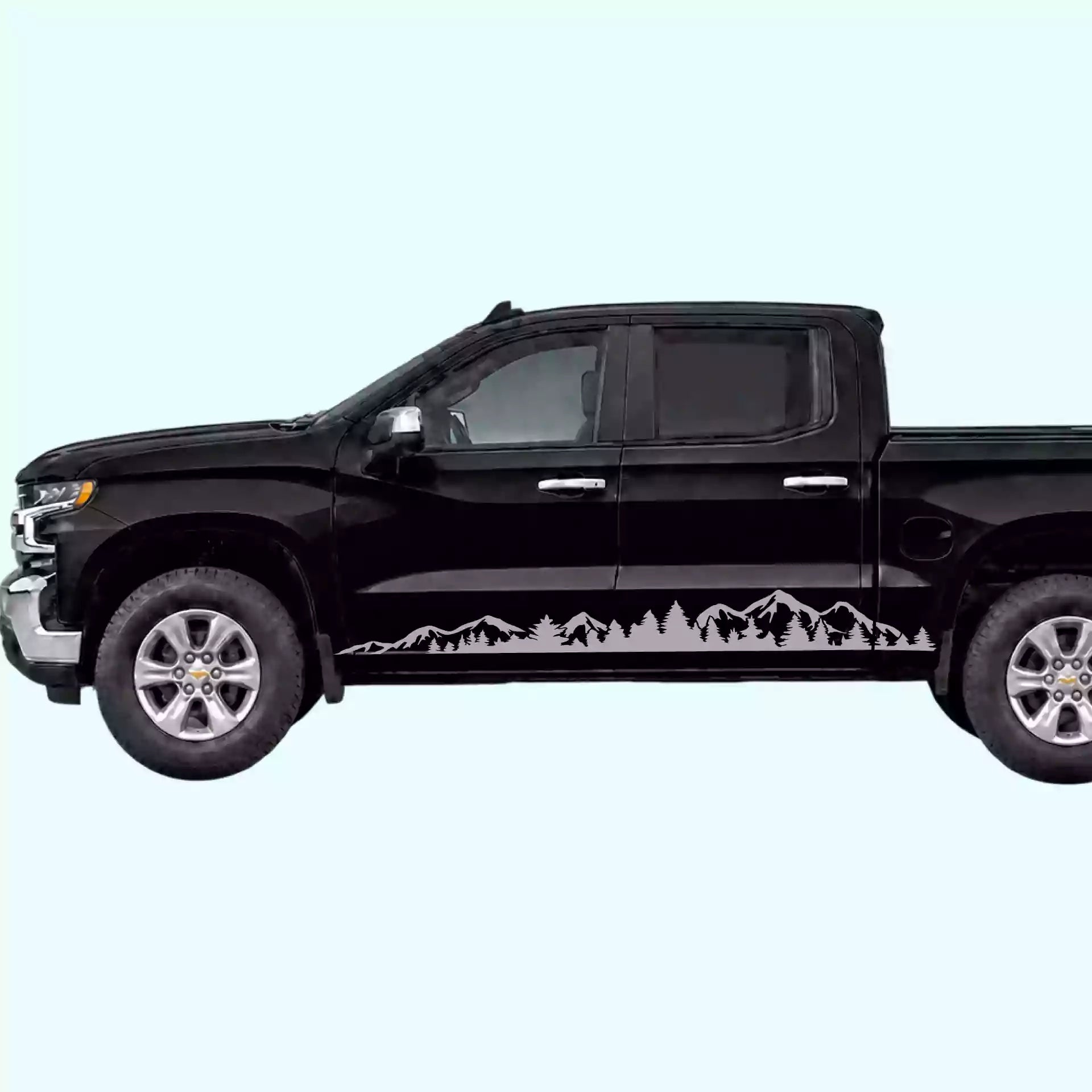 2019-present Chevrolet Silverado Adventure Side Stripes Vinyl Graphics Kit Gray