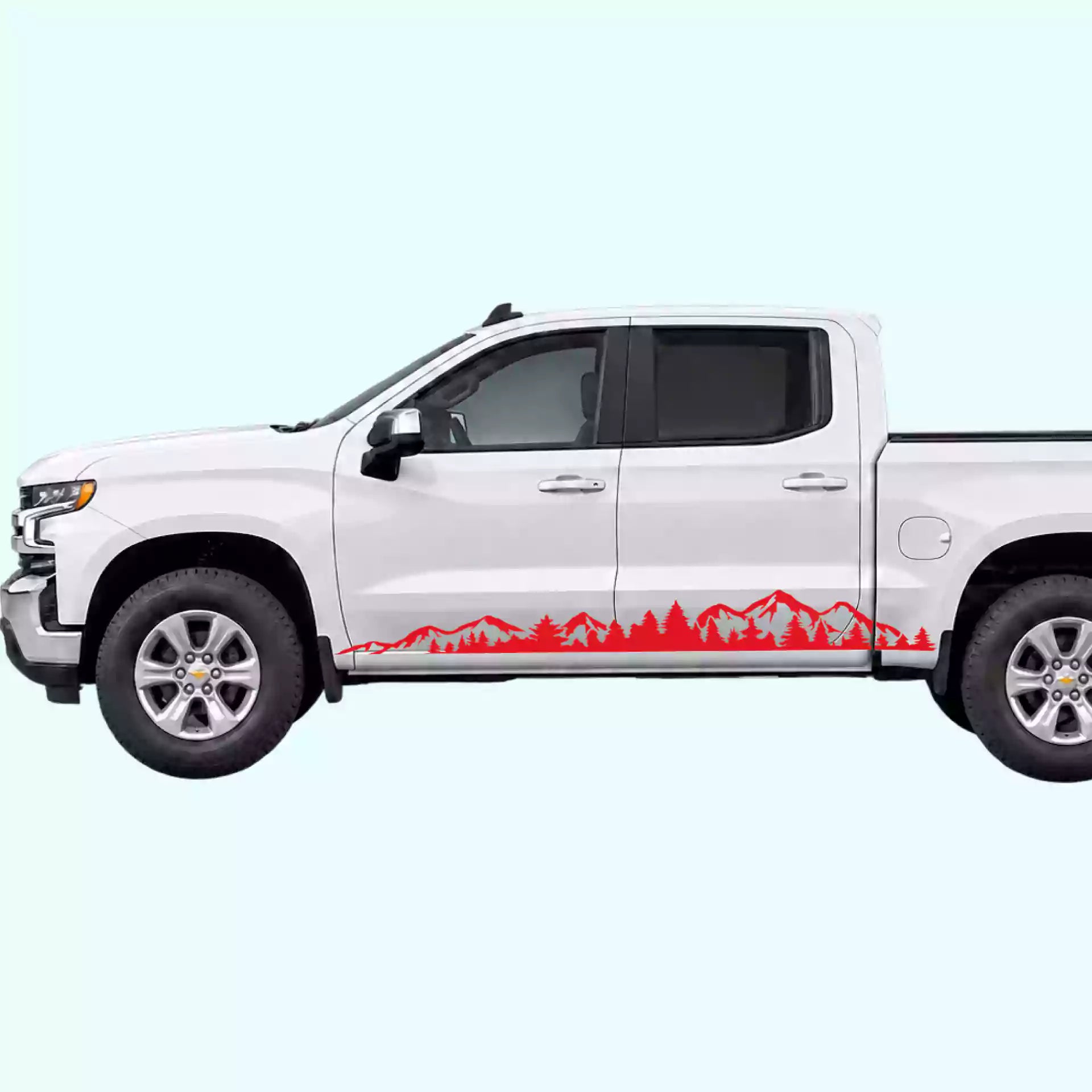 2019-present Chevrolet Silverado Adventure Side Stripes Vinyl Graphics Kit Red