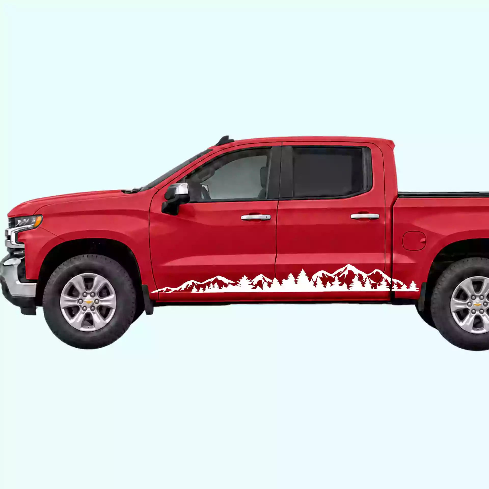 2019-present Chevrolet Silverado Adventure Side Stripes Vinyl Graphics Kit White
