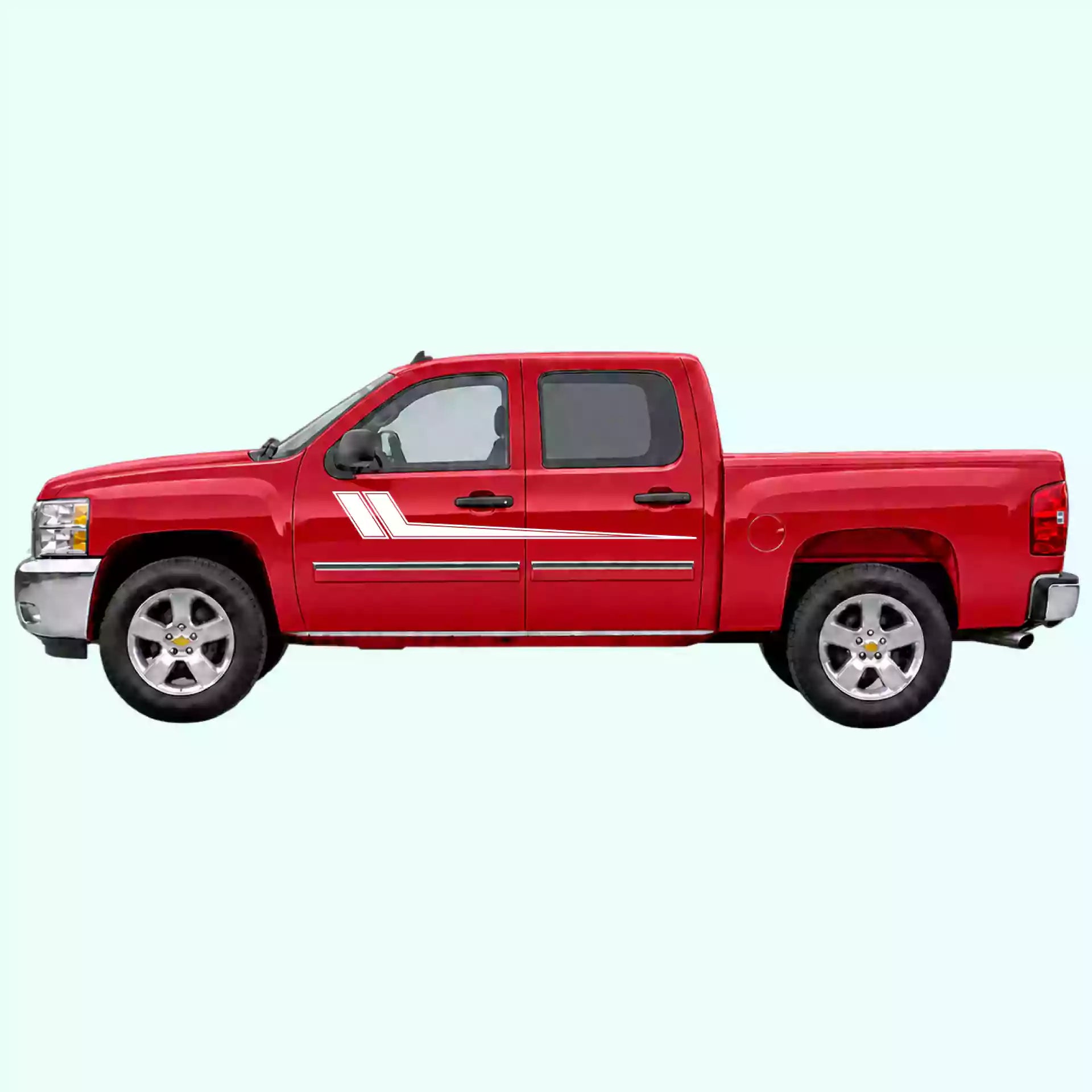 2007-2013 Chevrolet Silverado Hockey Side Stripes Vinyl Graphics Kit White