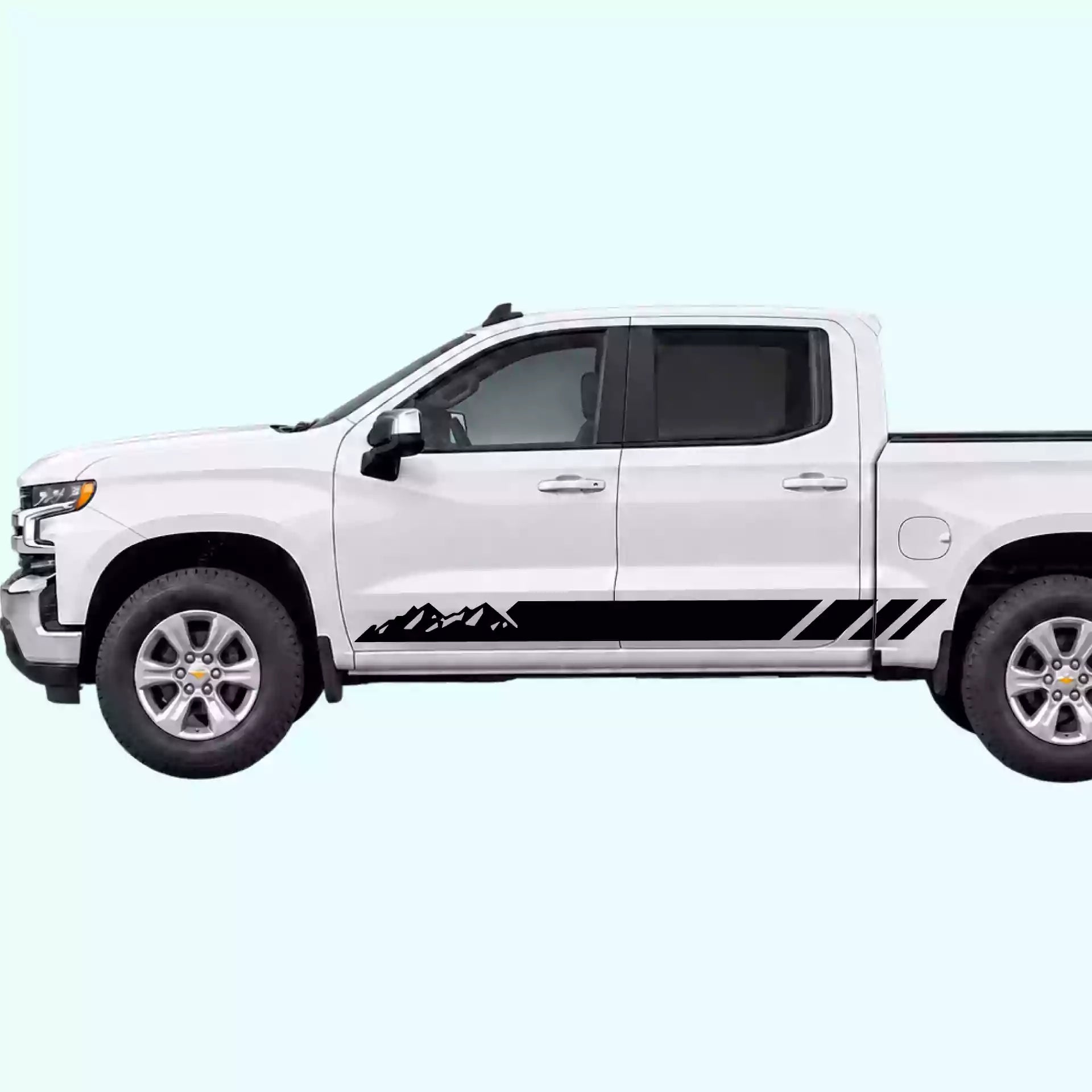 2019-present Chevrolet Silverado Mountain Side Stripes Vinyl Graphics Kit Black