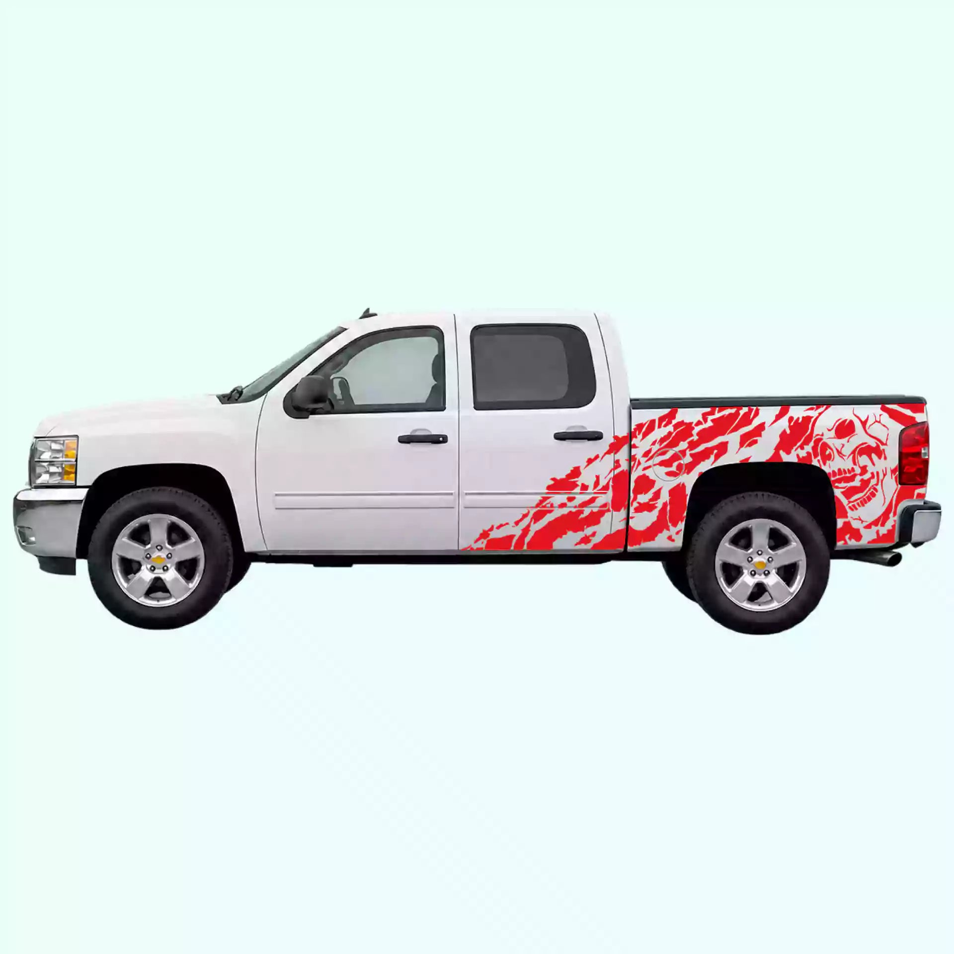 2007-2013 Chevrolet Silverado Nightmare Side Decals Vinyl Graphics Kit Red