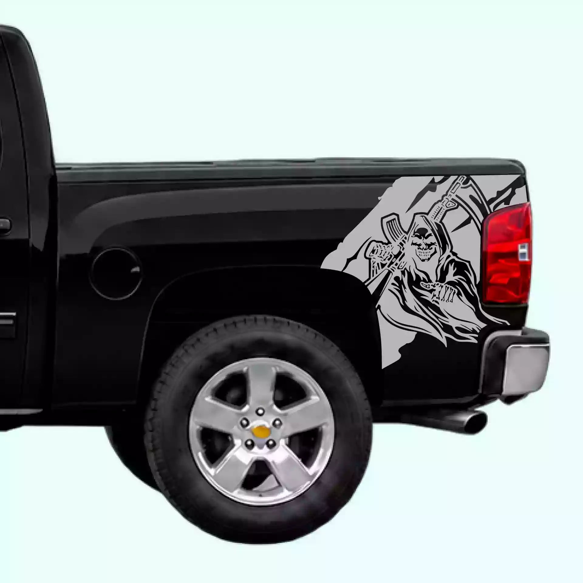 2007-2013 Chevrolet Silverado Reaper Bed Decals Vinyl Graphics Kit Gary