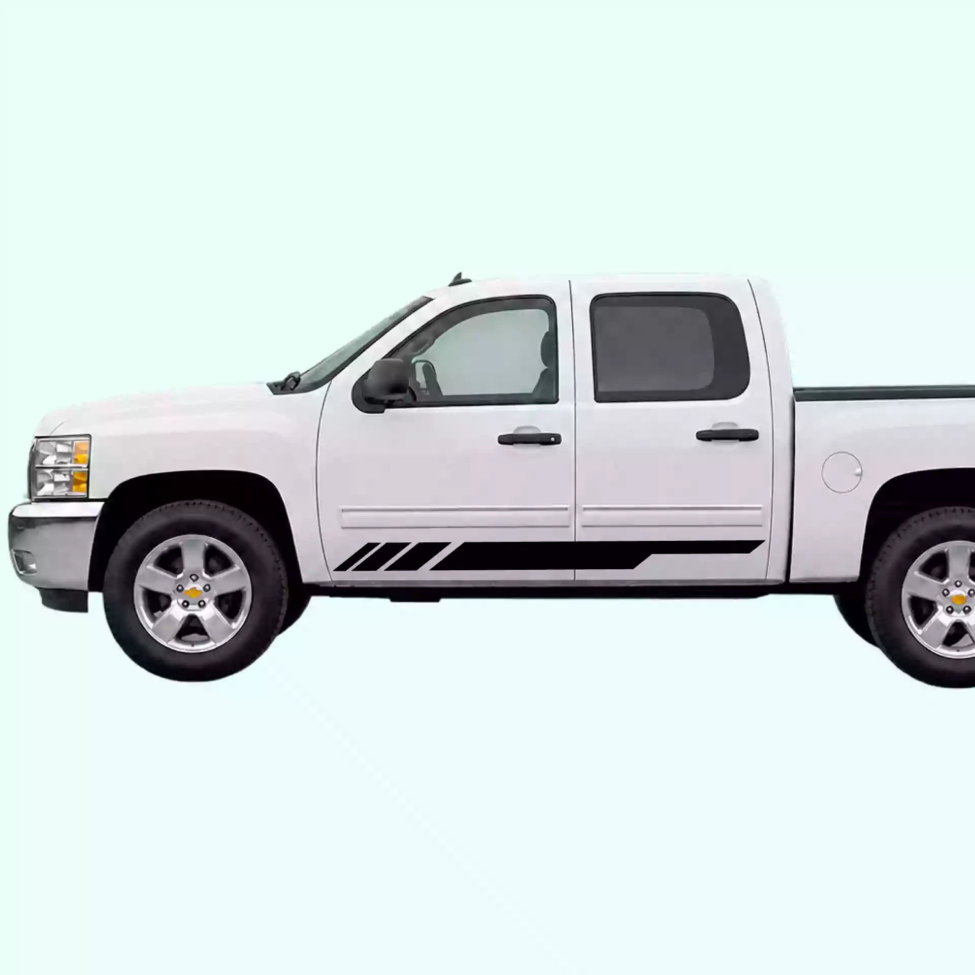 2007-2013 Chevrolet Silverado Side Stripes Vinyl Graphics Kit Black