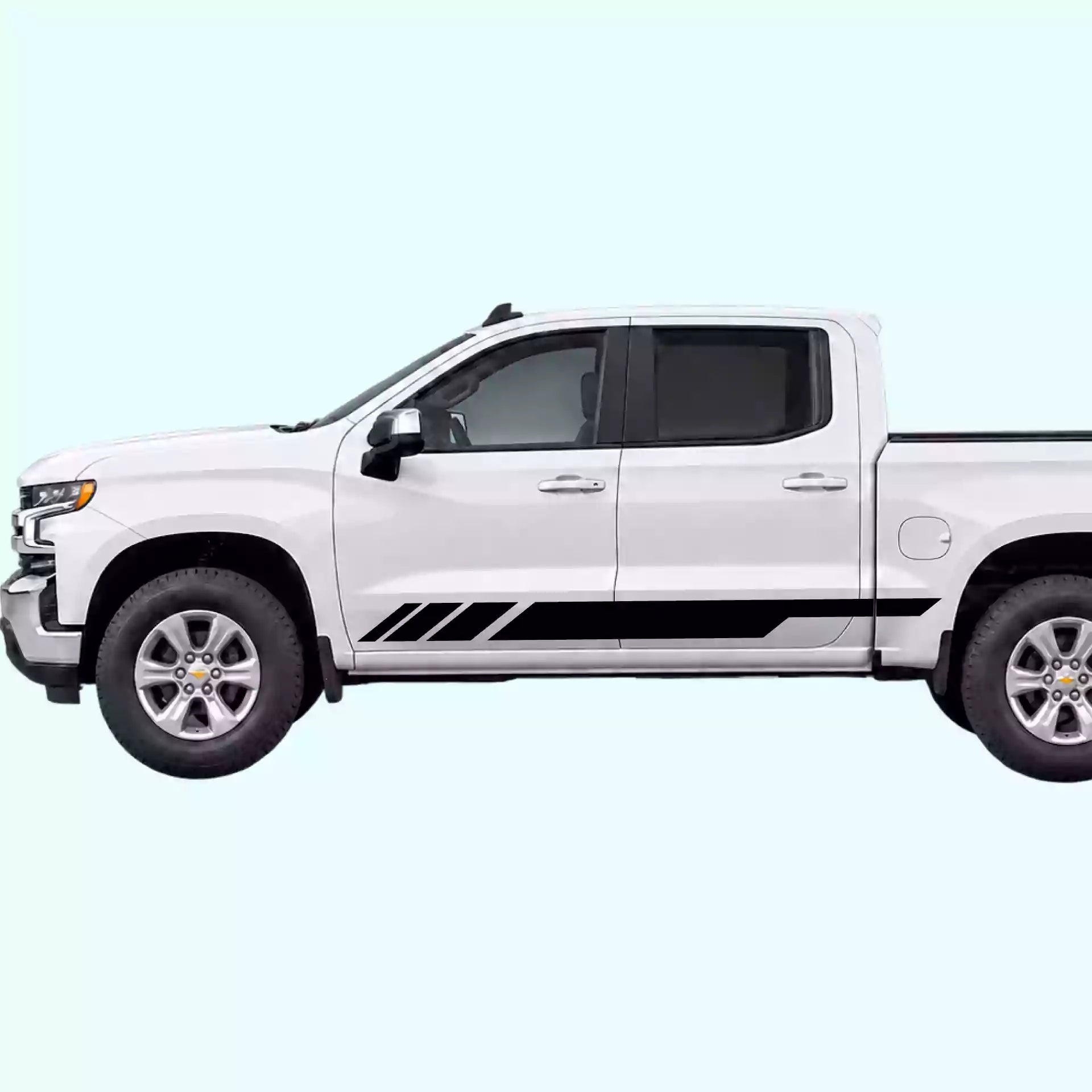 2019-present Chevrolet Silverado Side Stripes Vinyl Graphics Kit Black