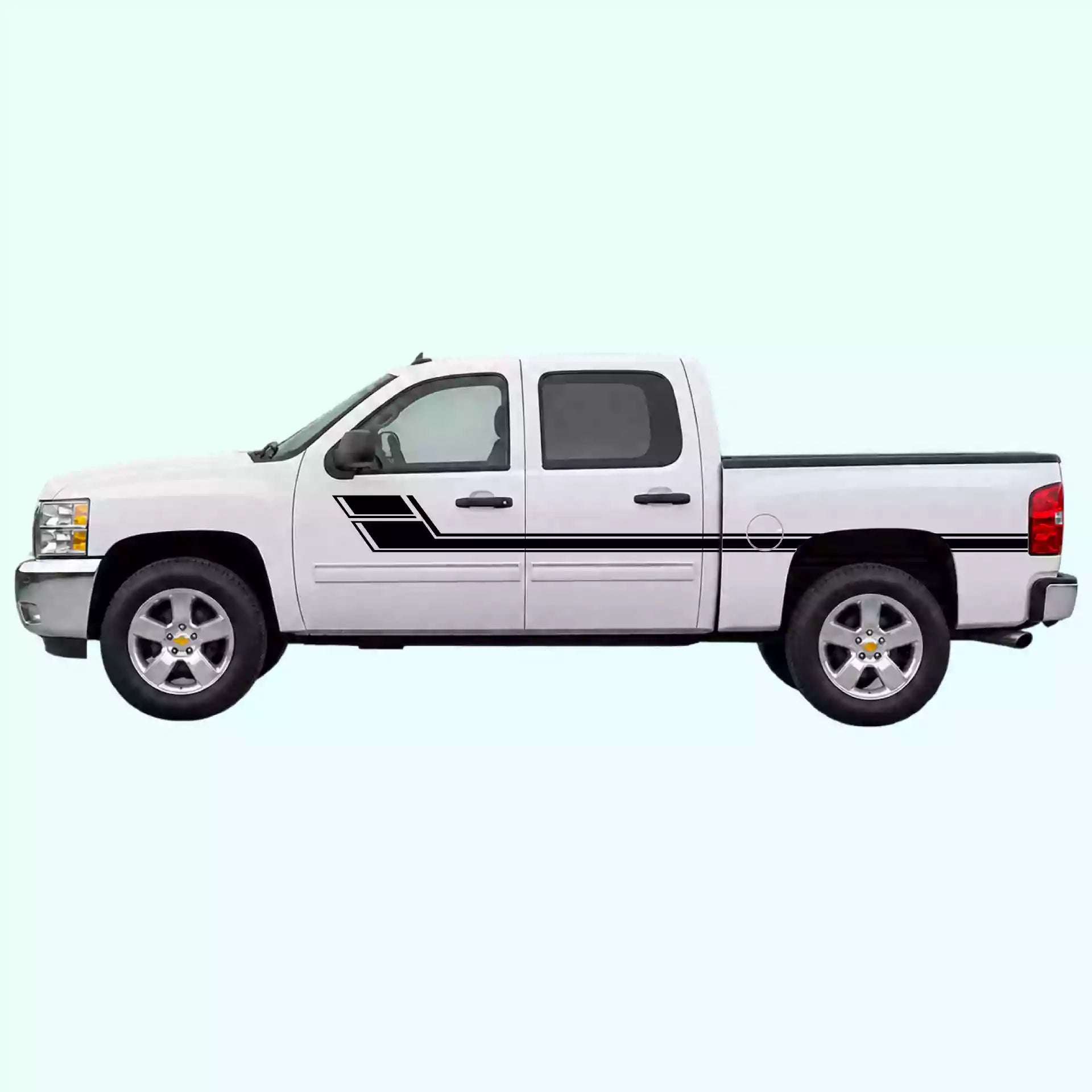 2007-2013 Chevrolet Silverado Side Stripes Vinyl Graphics Kit Black