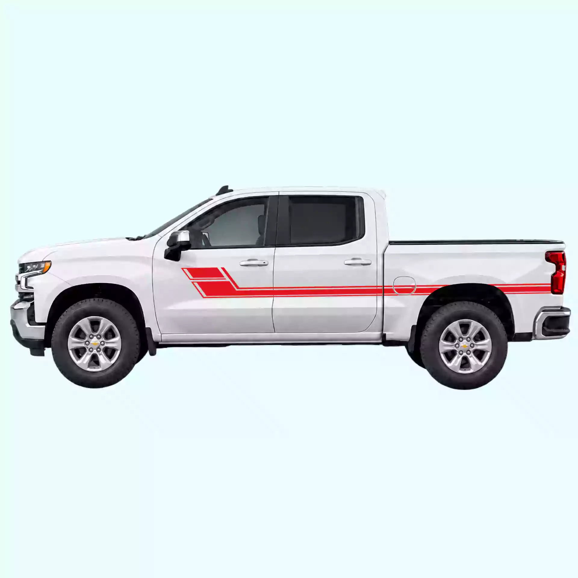 2019-present Chevrolet Silverado Side Stripes Vinyl Graphics Kit Red