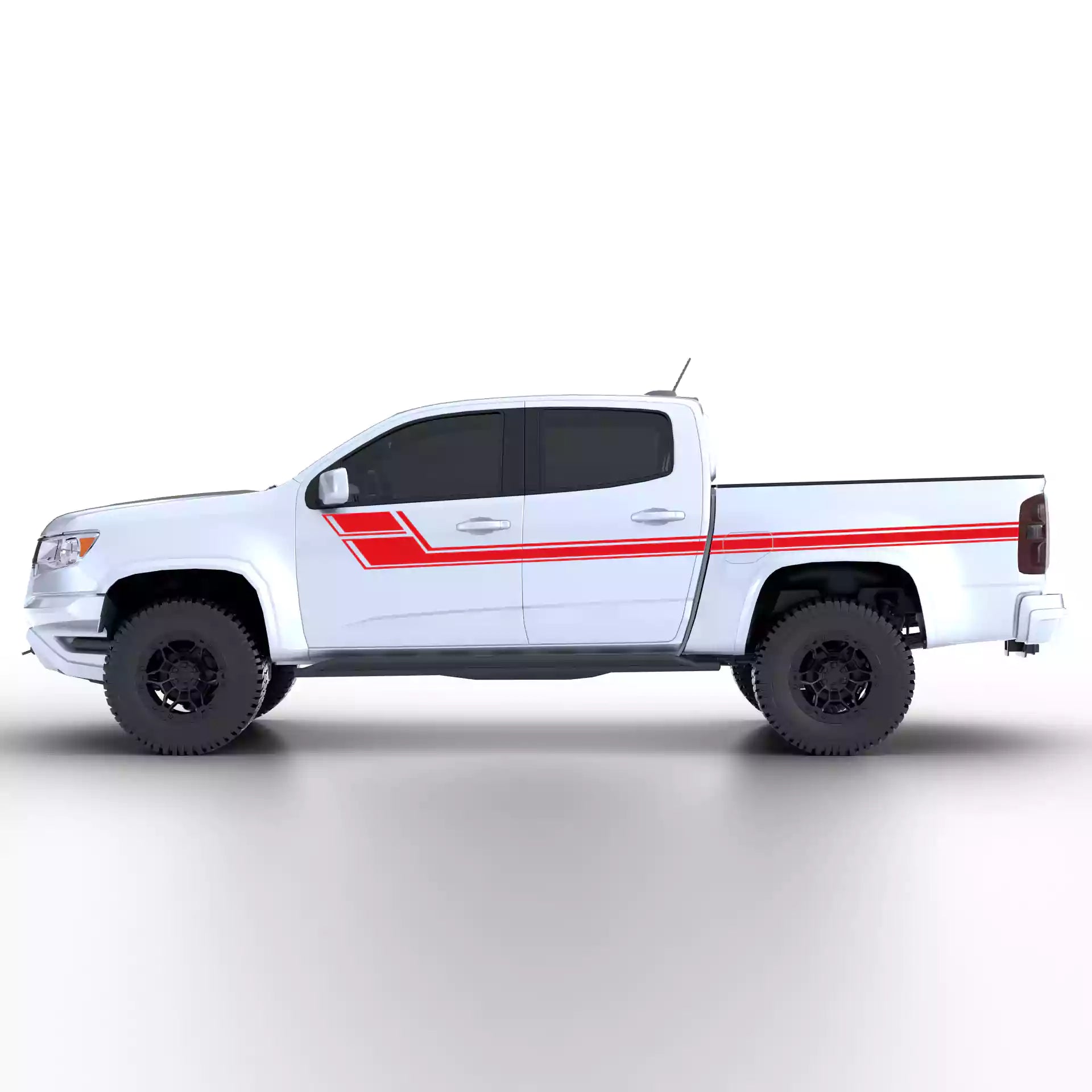 2015-2022 Chevrolet Colorado Side Stripes Vinyl Graphics Kit Red