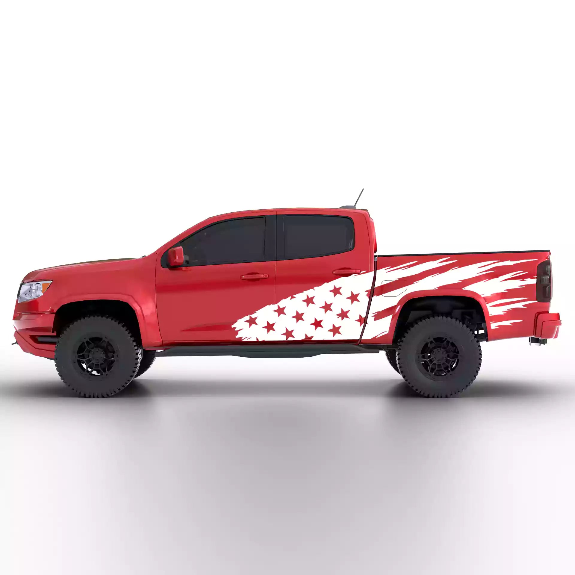 2015-2022 Chevrolet Colorado US Flag Side Decals Vinyl Graphics Kit White