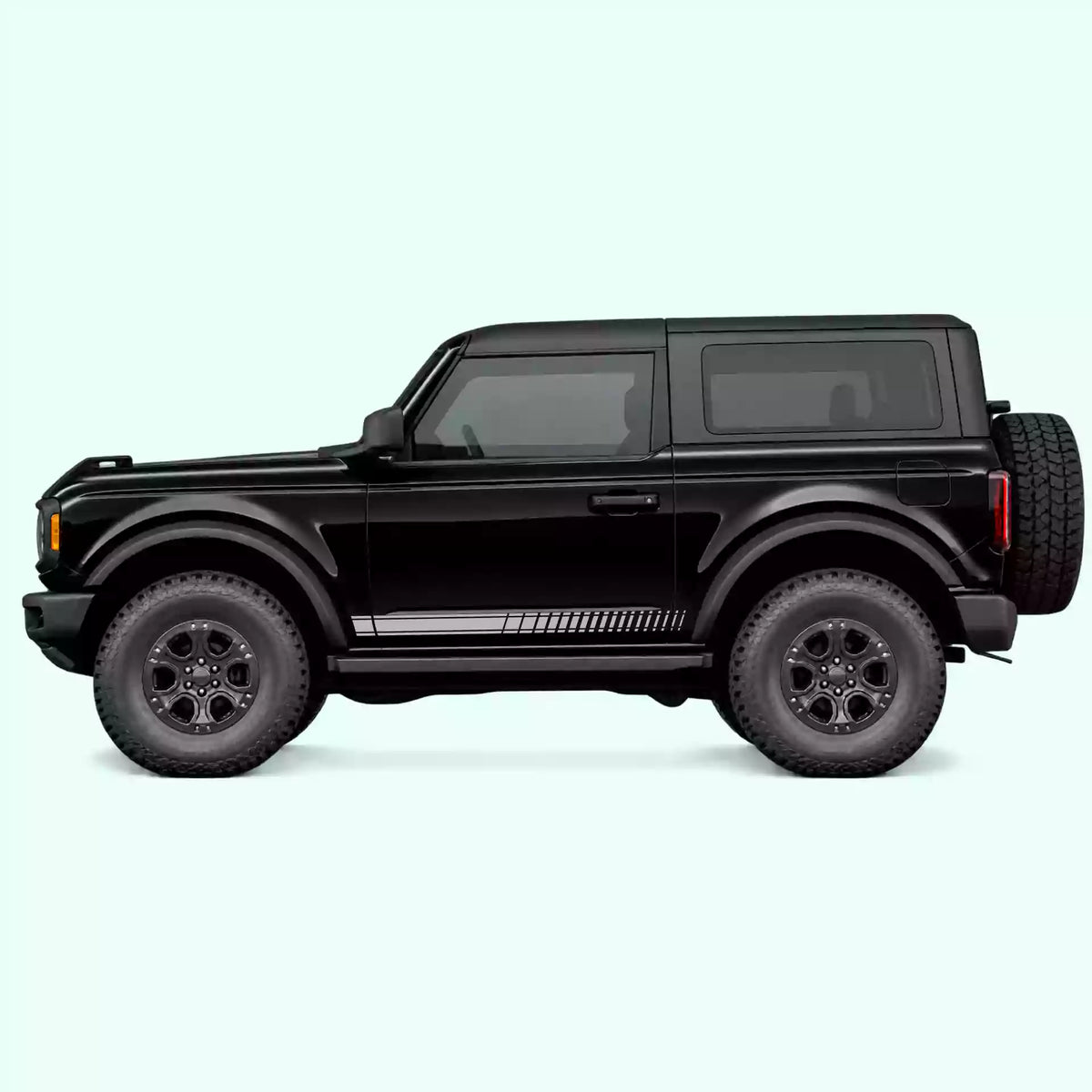 Ford Bronco 2 doors Bronco Pin Stripes Rocker Vinyl Graphics Kit Gray