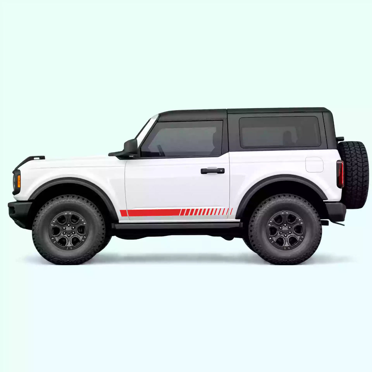 Ford Bronco 2 doors Lower Side Stripes Vinyl Graphics Kit Red