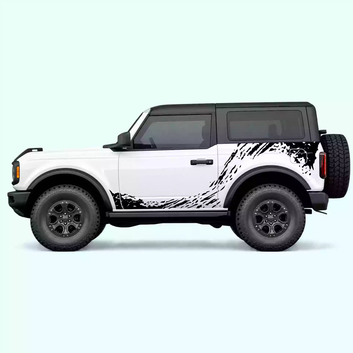 Ford Bronco 2 doors Mud Splash Rocker & Side Vinyl Graphics Kit Black