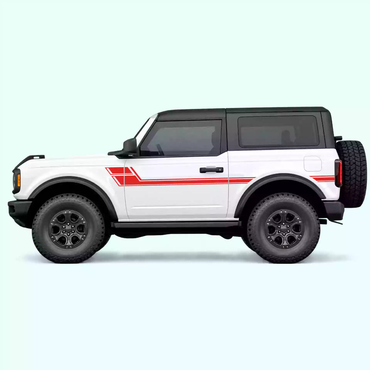 Ford Bronco 2 doors Side Stripes Vinyl Graphics Kit Red