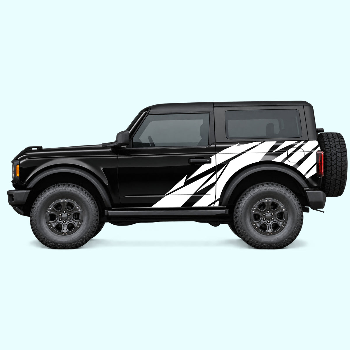 Ford Bronco 2 doors Warlord Side Decals Vinyl Graphics Kit White