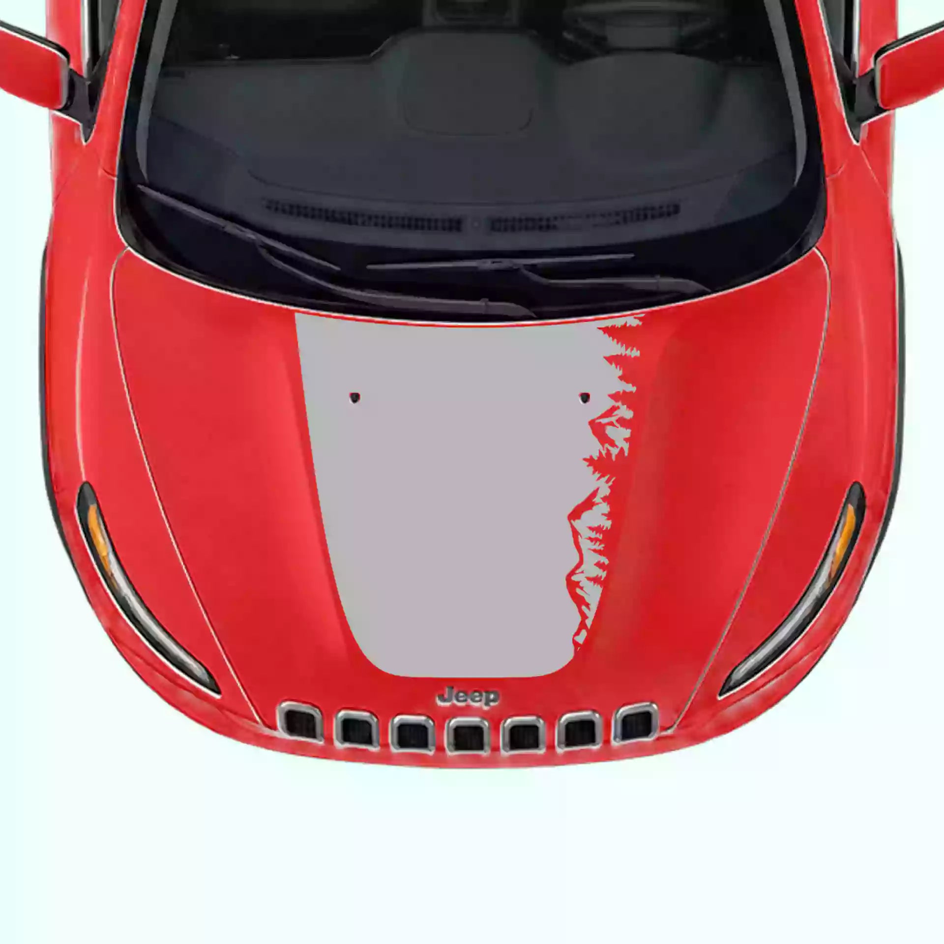 2014-2018 Jeep Cherokee Adventure Hood Decal Vinyl Graphics Kit Gray