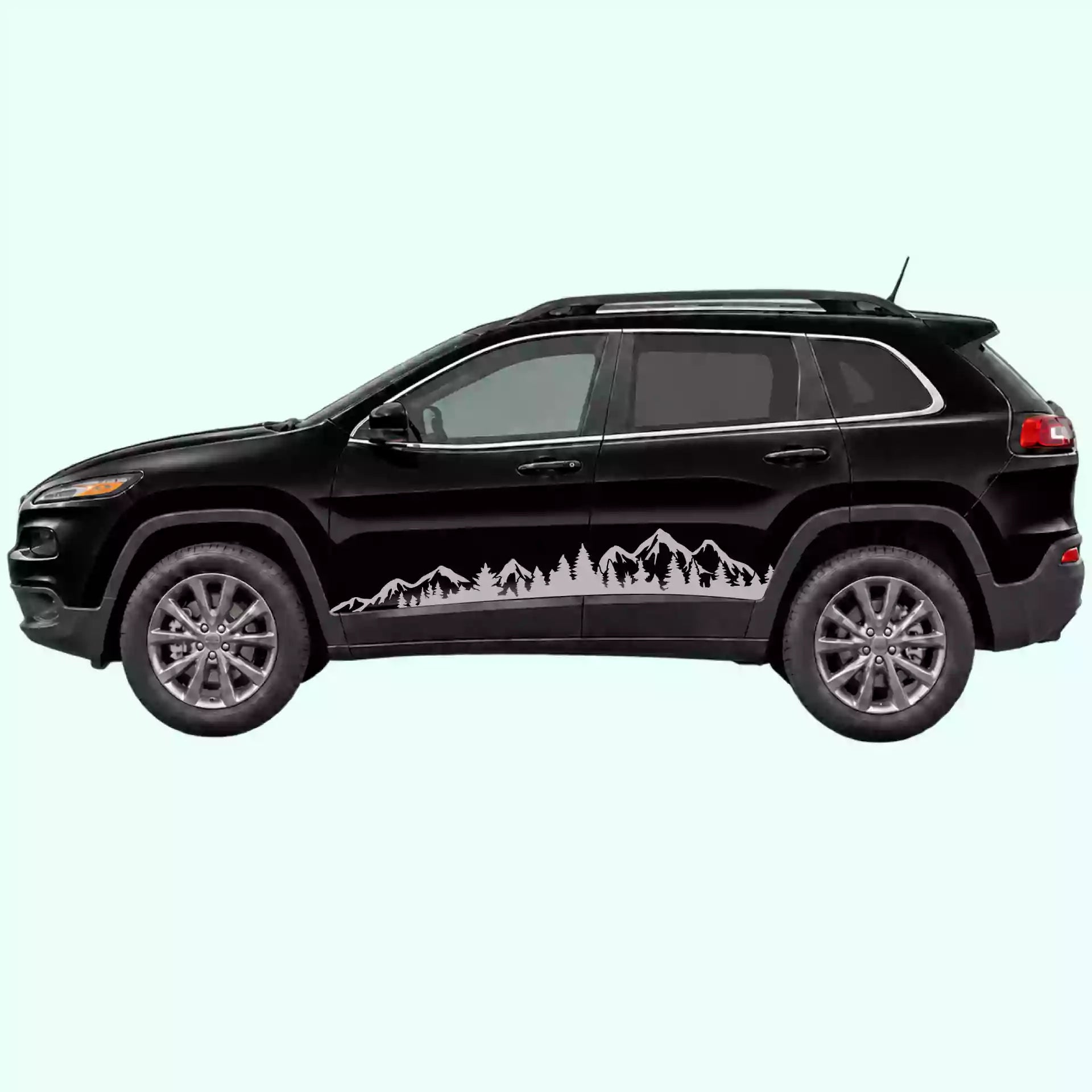 2014-2023 Jeep Cherokee Adventure Side Stripes Vinyl Graphics Kit Gray