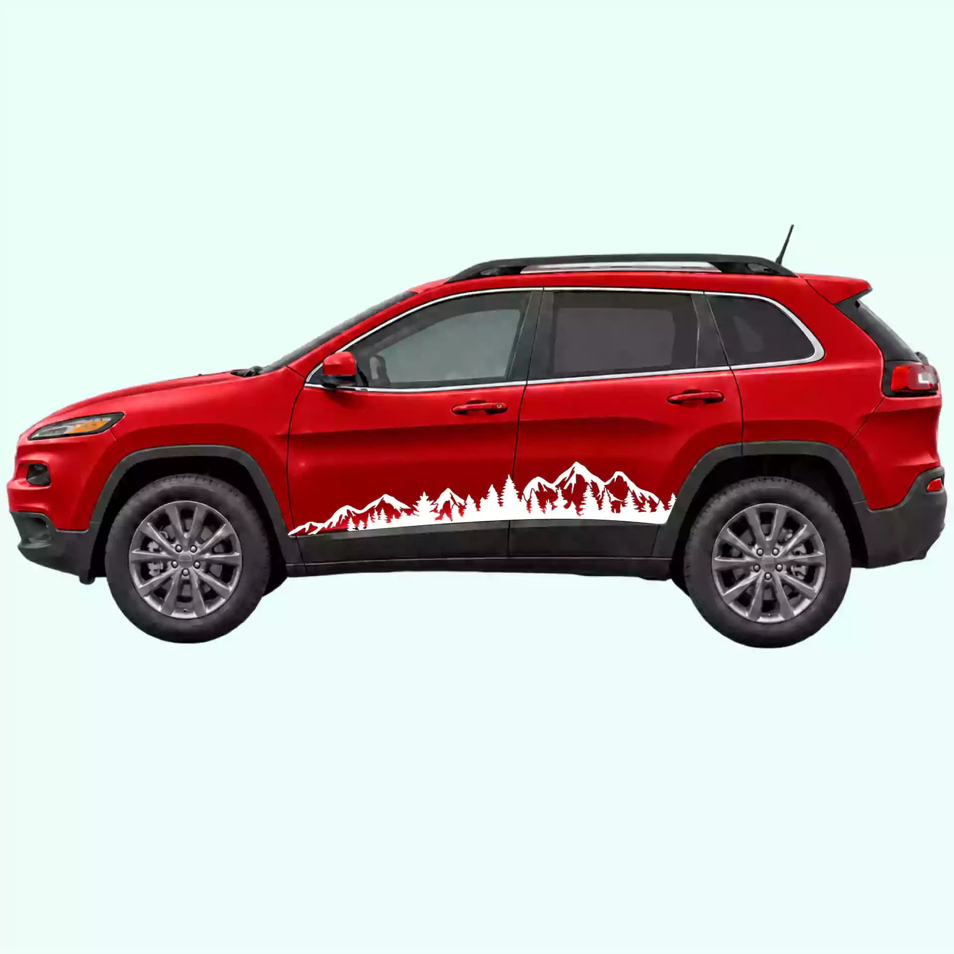 2014-2023 Jeep Cherokee Adventure Side Stripes Vinyl Graphics Kit White