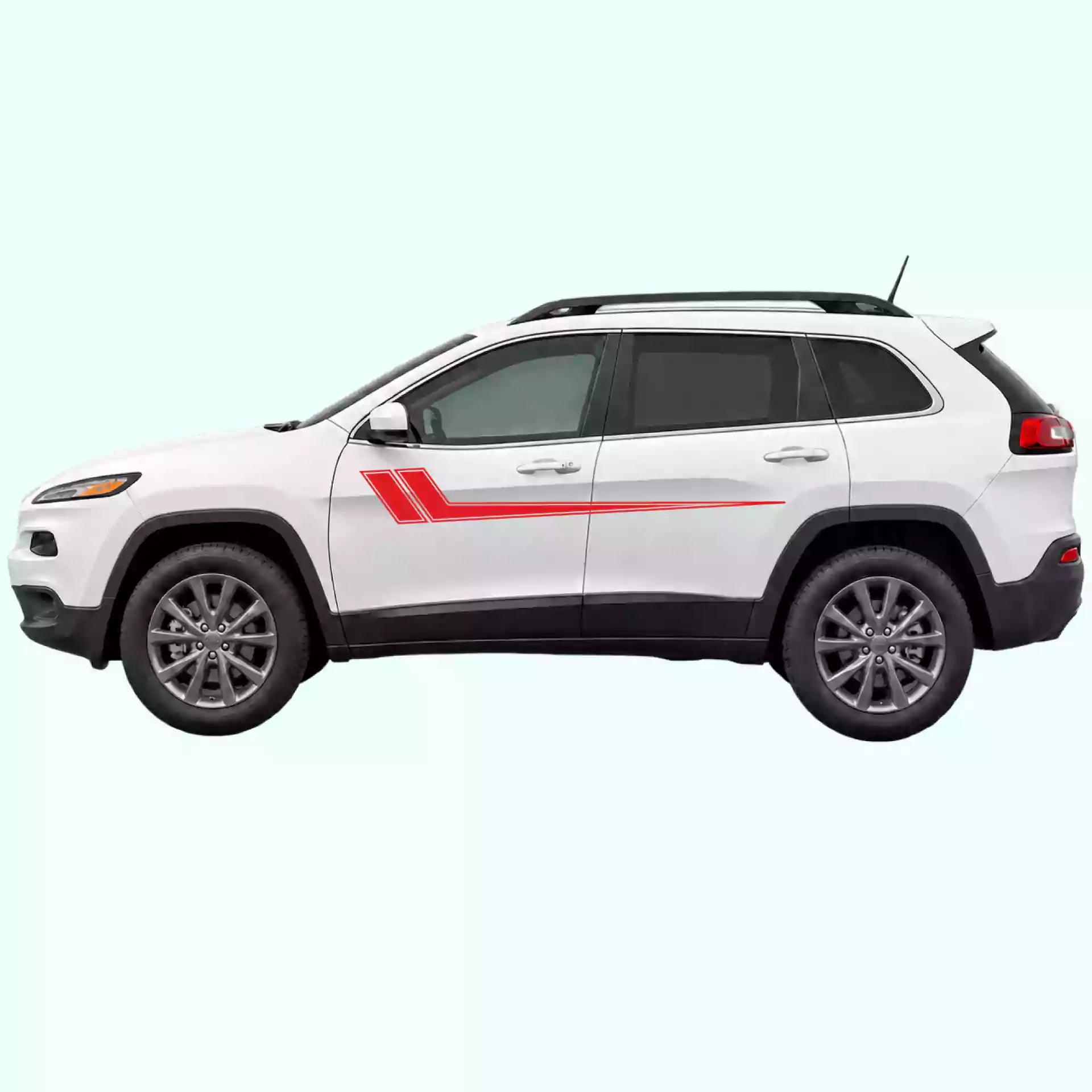 2014-2023 Jeep Cherokee Hockey Side Stripes Vinyl Graphics Kit Red