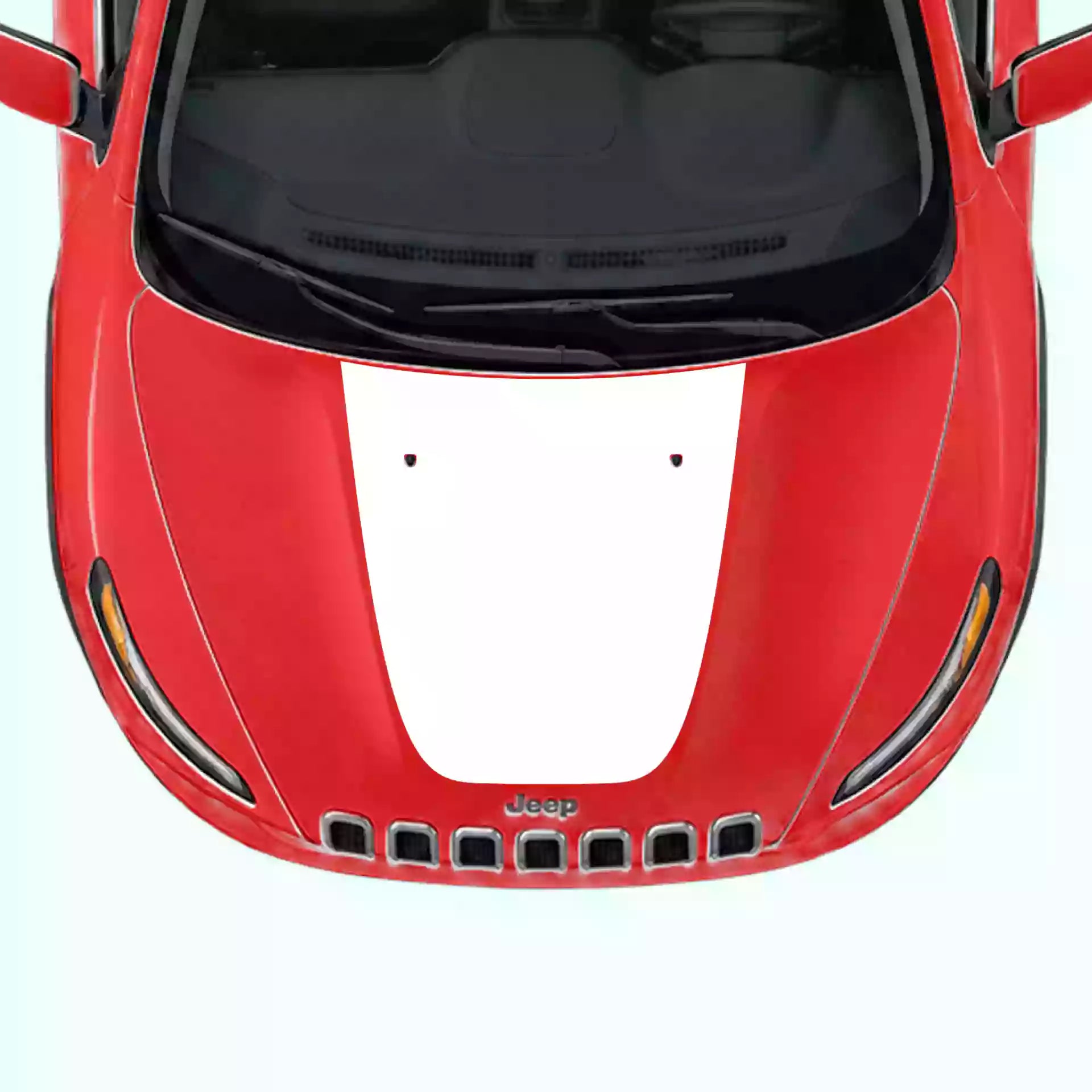2014-2018 Jeep Cherokee Hood Decals Vinyl Graphics Kit White