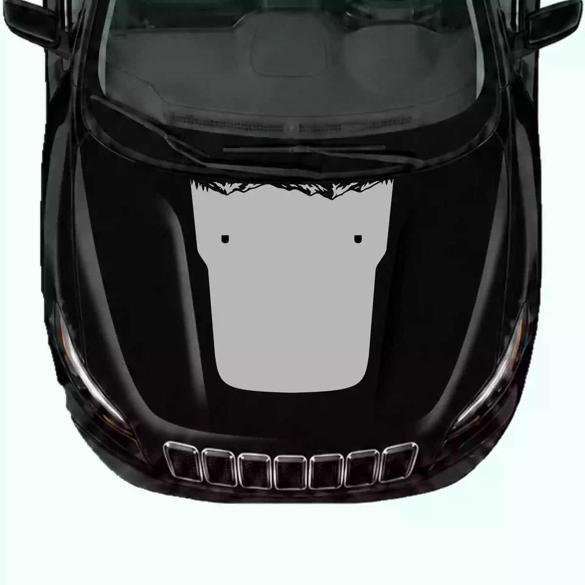 2019-2023 Jeep Cherokee Mountain Rock Hood Decal Vinyl Graphics Kit Gray