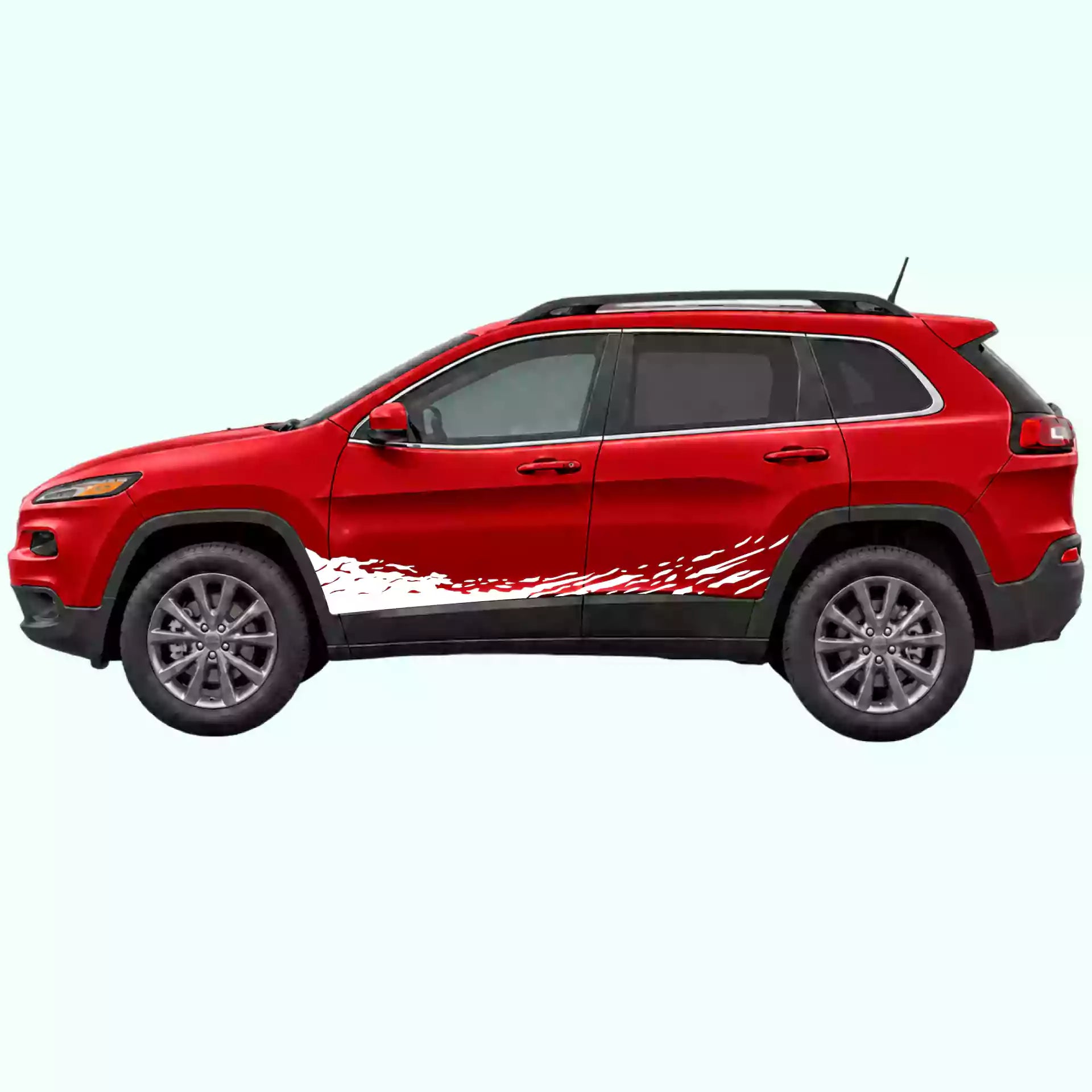 2014-2023 Jeep Cherokee Mud Splash Rocker Stripes Vinyl Graphics Kit White