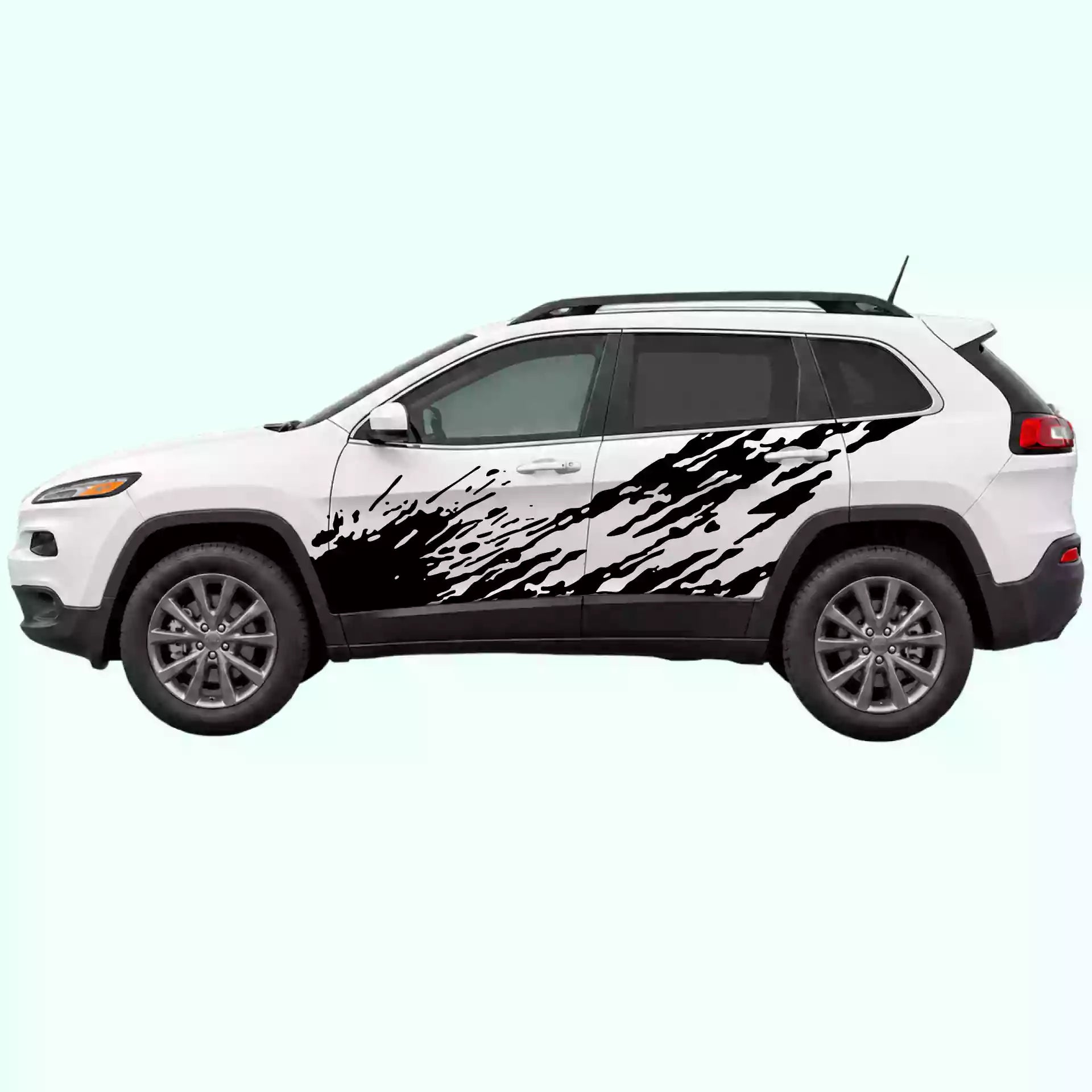 2014-2023 Jeep Cherokee Mud Splash Side Decals Vinyl Graphics Kit Black