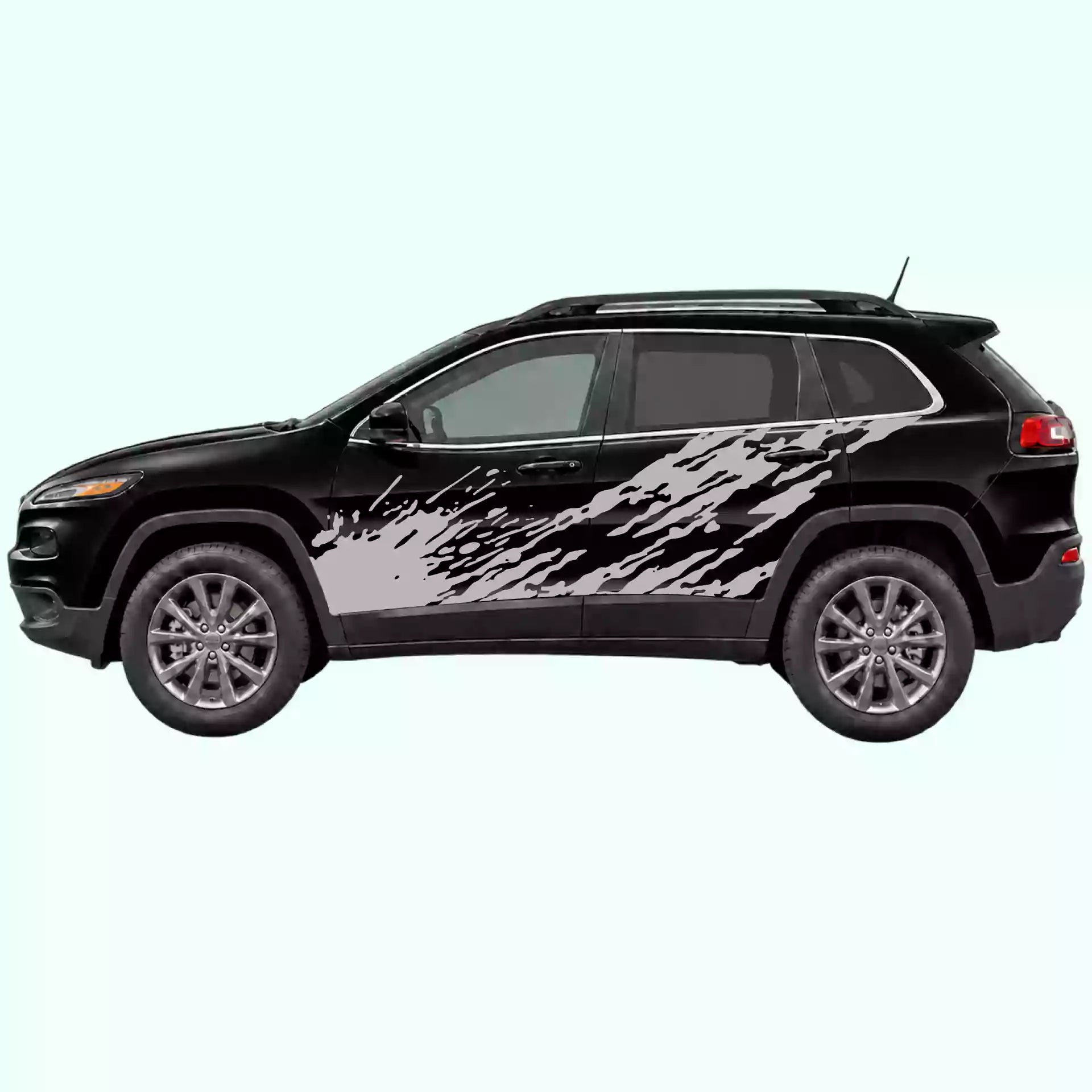 2014-2023 Jeep Cherokee Mud Splash Side Decals Vinyl Graphics Kit Gray