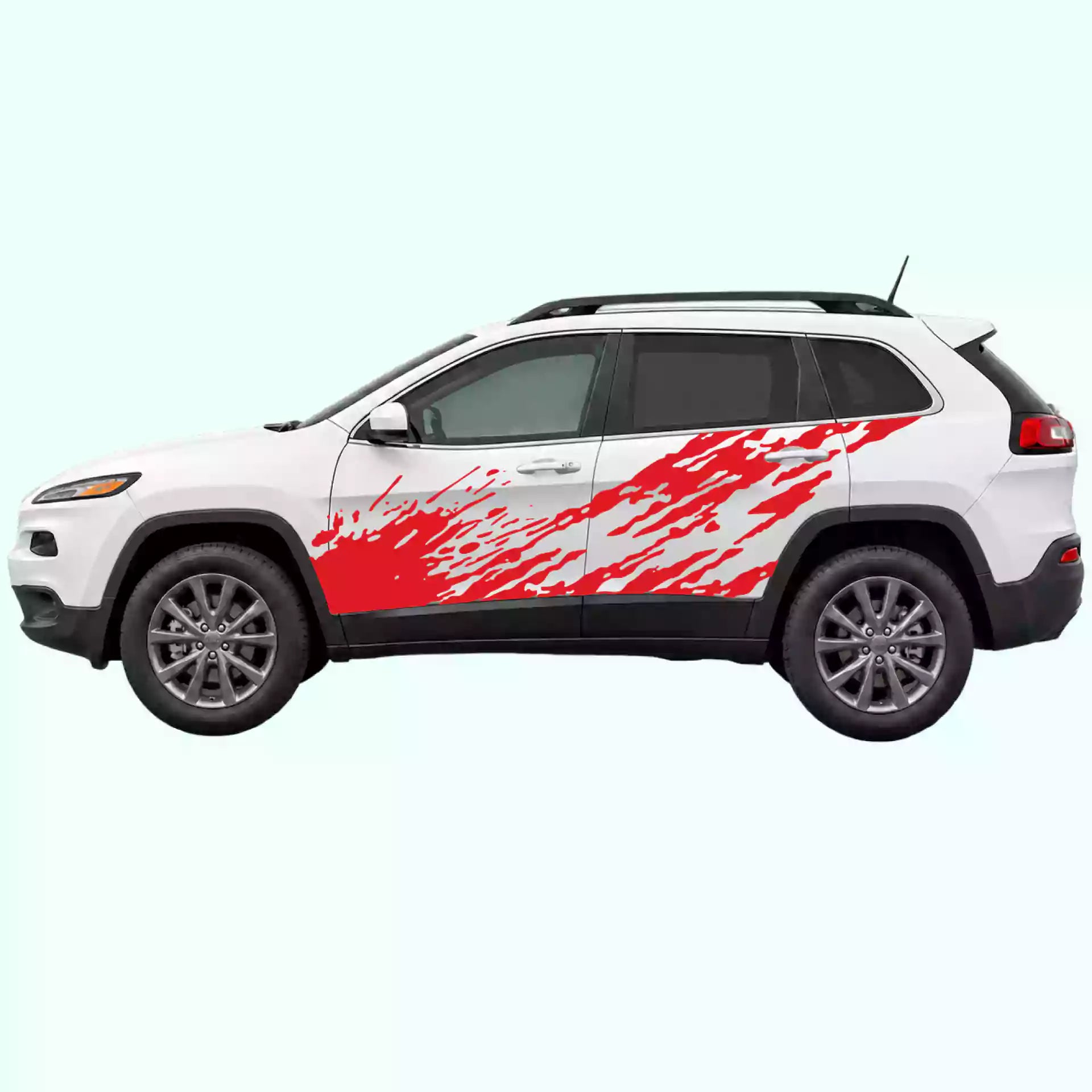 2014-2023 Jeep Cherokee Mud Splash Side Decals Vinyl Graphics Kit Red