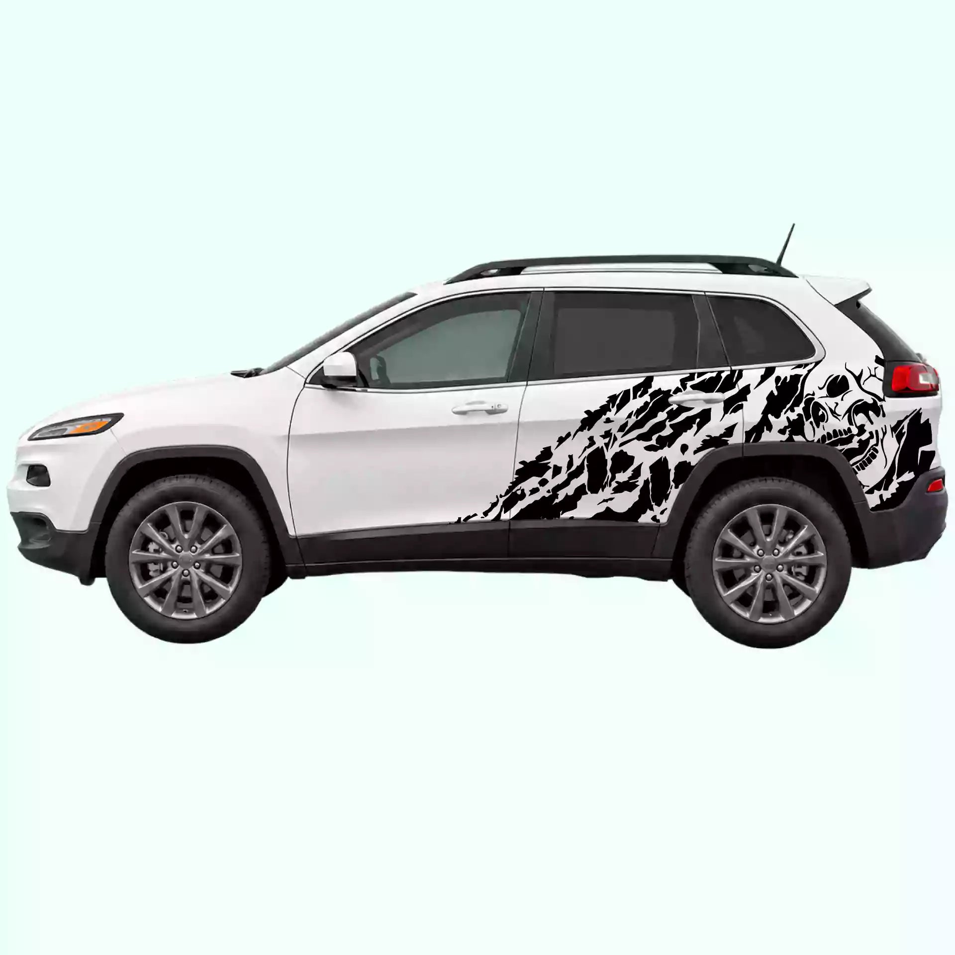 2014-2023 Jeep Cherokee Nightmare Side Decals Vinyl Graphics Kit Black