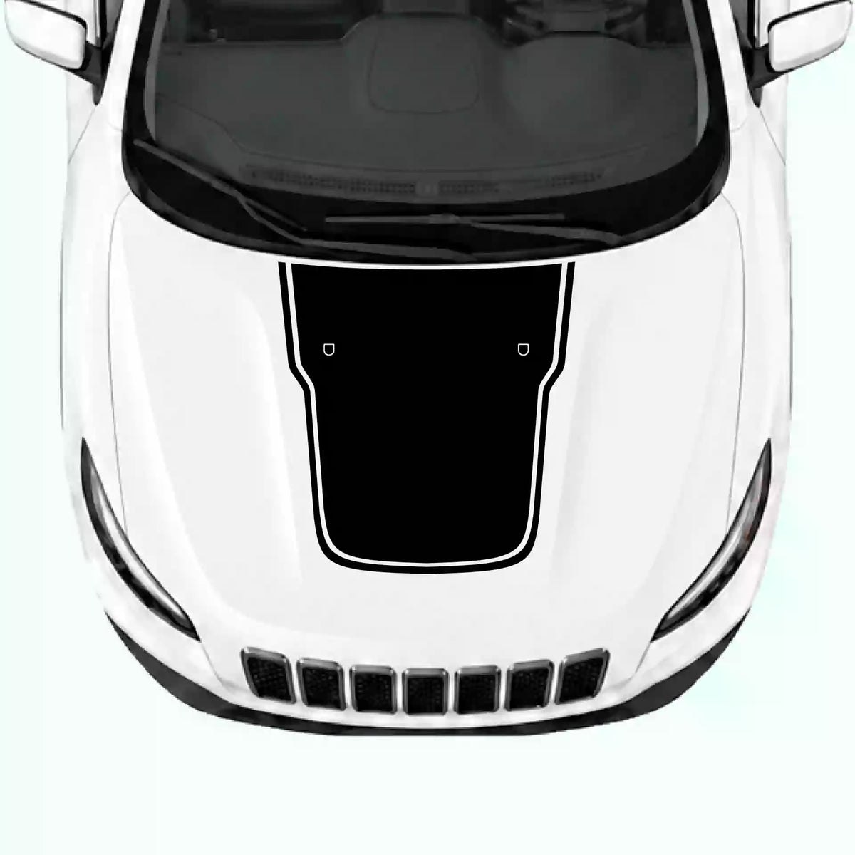 2019-2023 Jeep Cherokee Pinstripe Hood Decal Vinyl Graphics Kit Black
