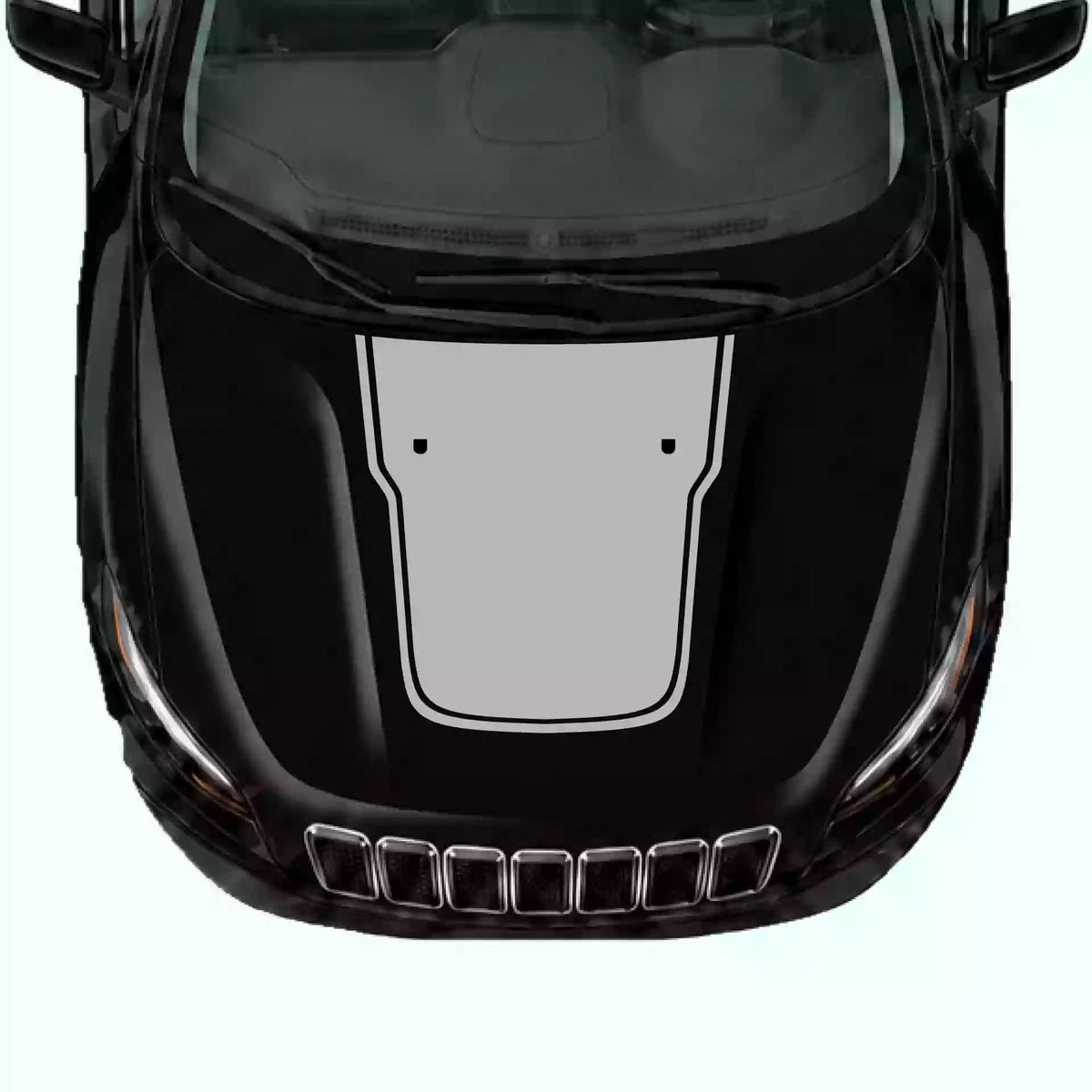 2019-2023 Jeep Cherokee Pinstripe Hood Decal Vinyl Graphics Kit Gray