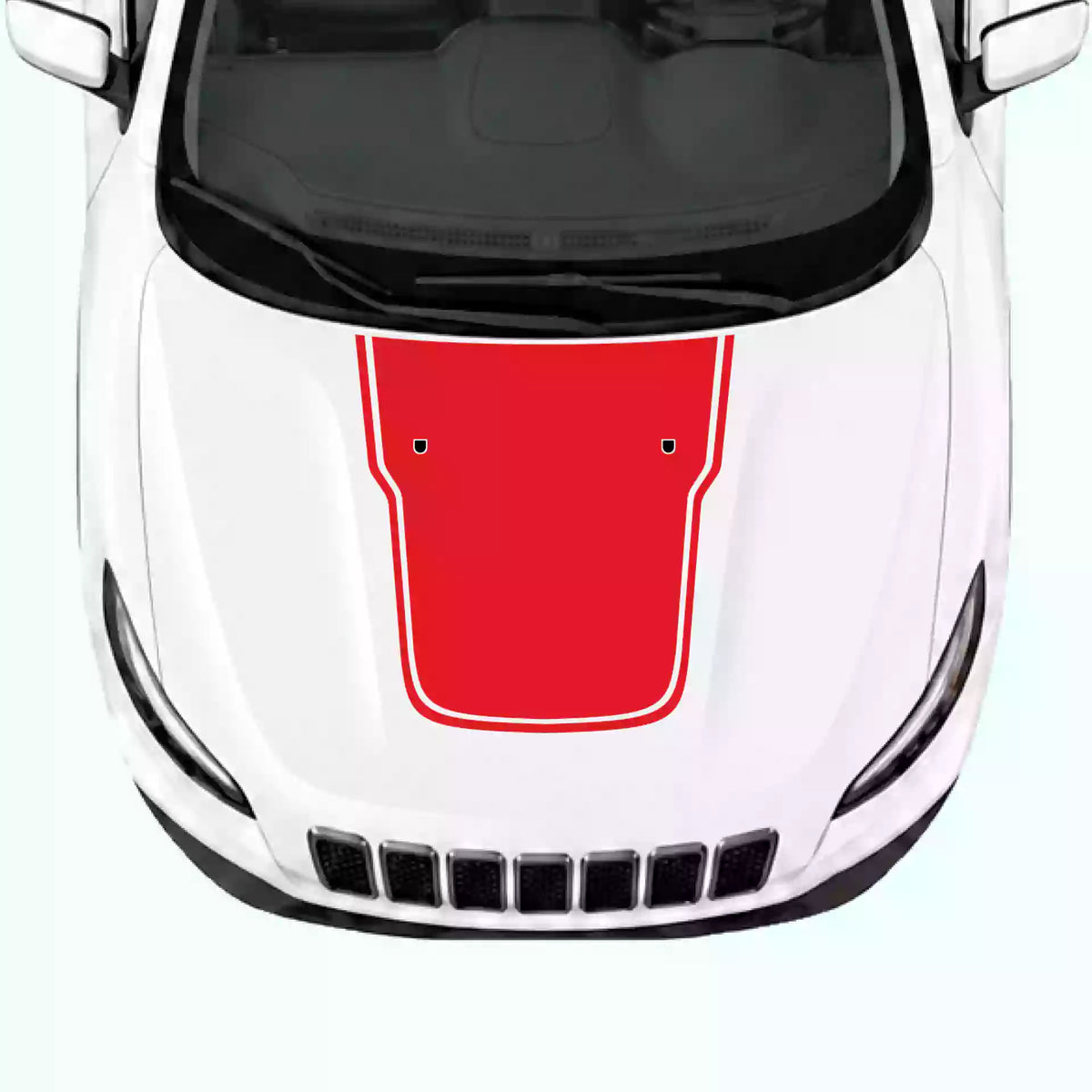 2019-2023 Jeep Cherokee Pinstripe Hood Decal Vinyl Graphics Kit Red