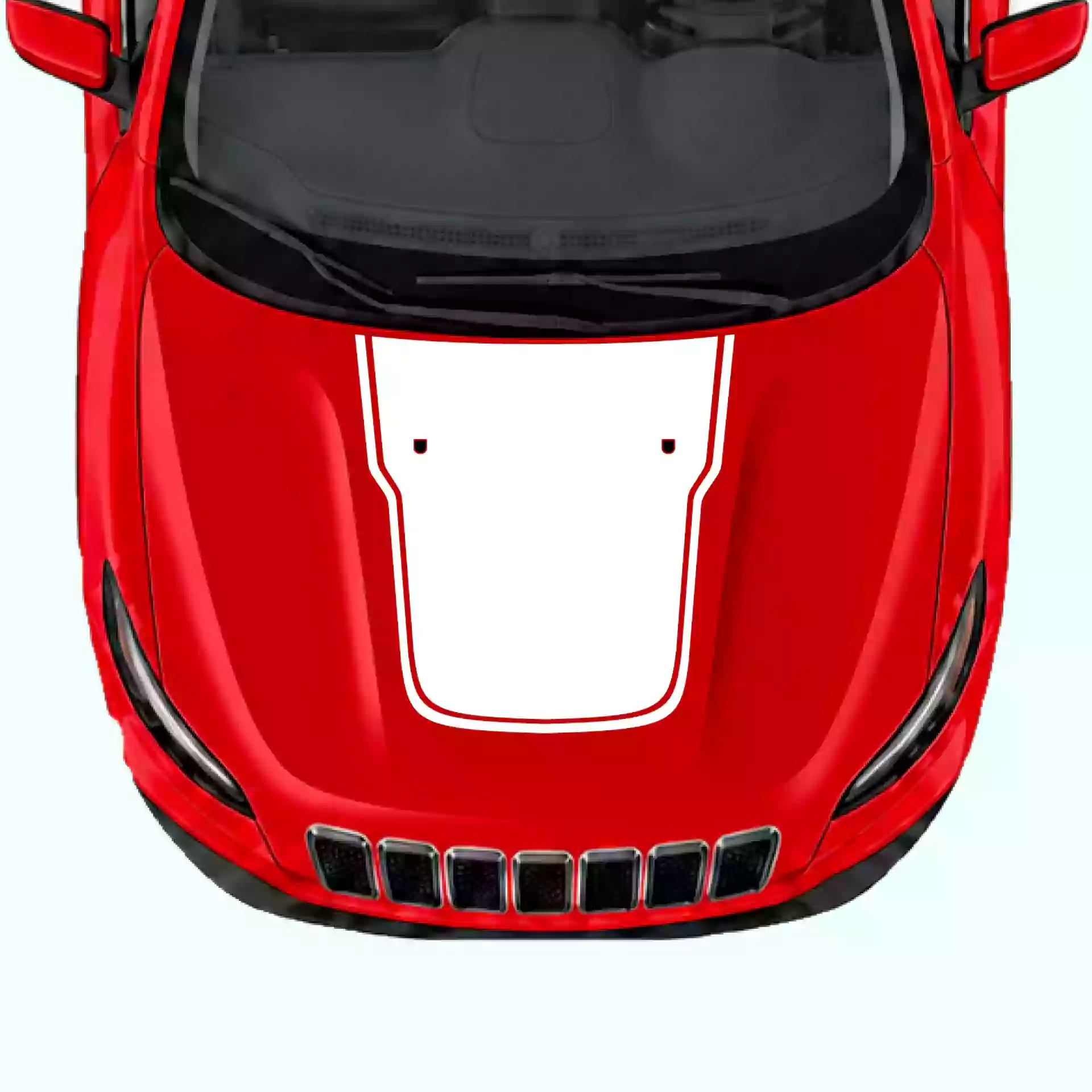 2019-2023 Jeep Cherokee Pinstripe Hood Decal Vinyl Graphics Kit White
