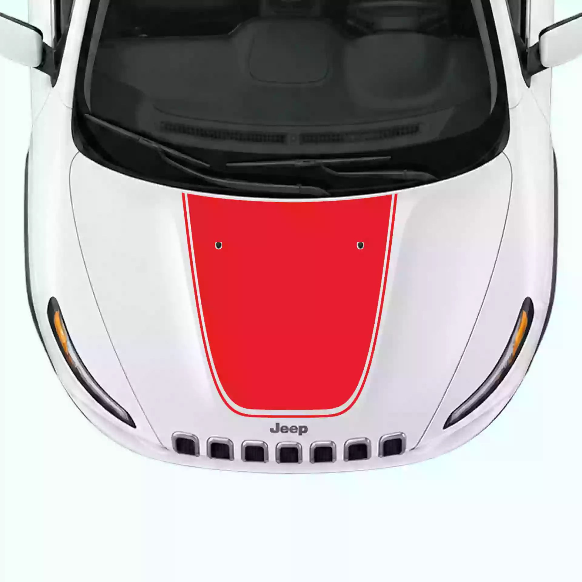 2014-2018 Jeep Cherokee Pinstripe Hood Decals Vinyl Graphics Kit Red
