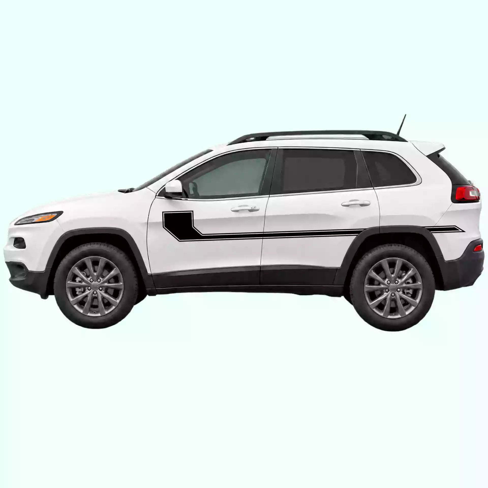 2014-2023 Jeep Cherokee Side Line Stripes Vinyl Graphics Kit Black