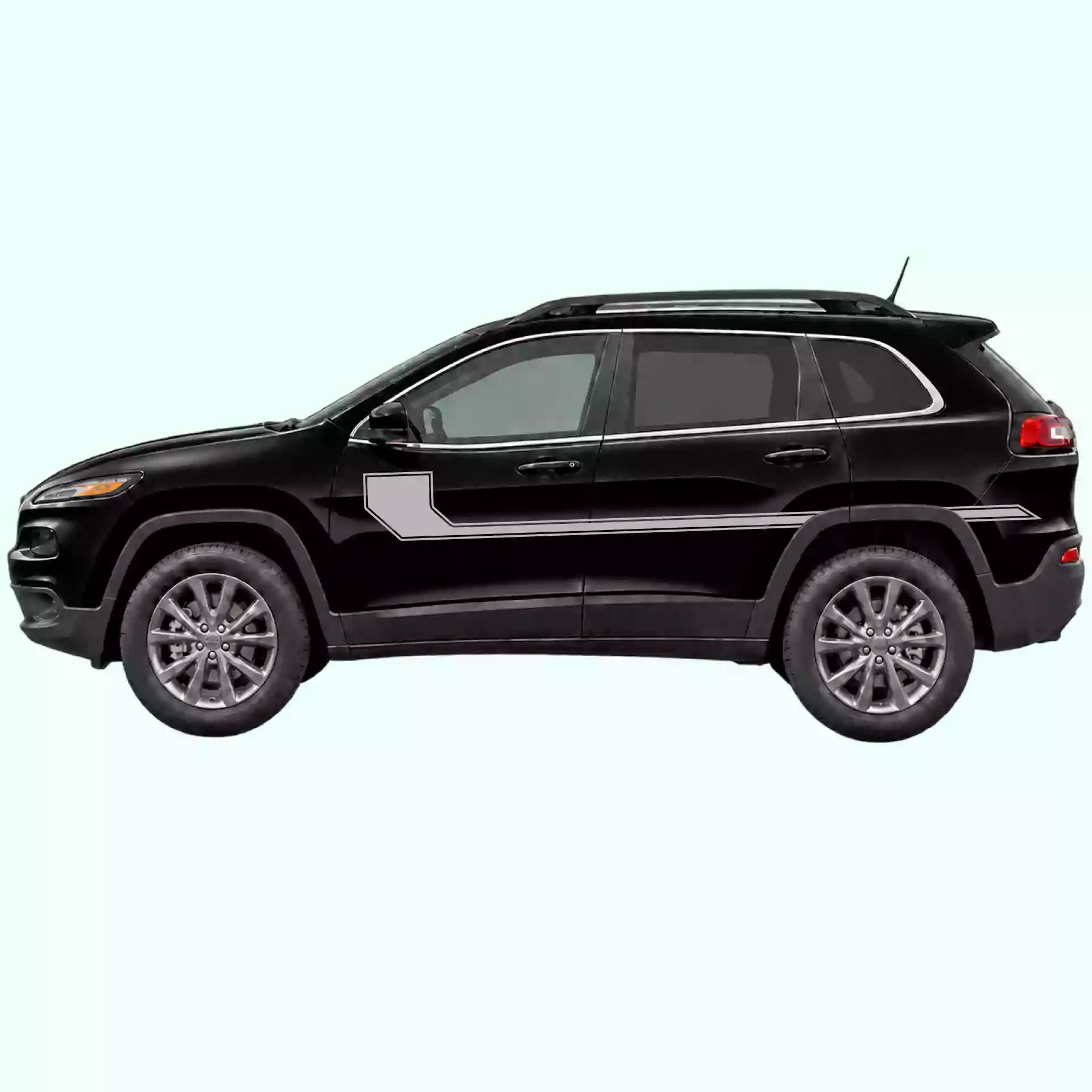 2014-2023 Jeep Cherokee Side Line Stripes Vinyl Graphics Kit Gray