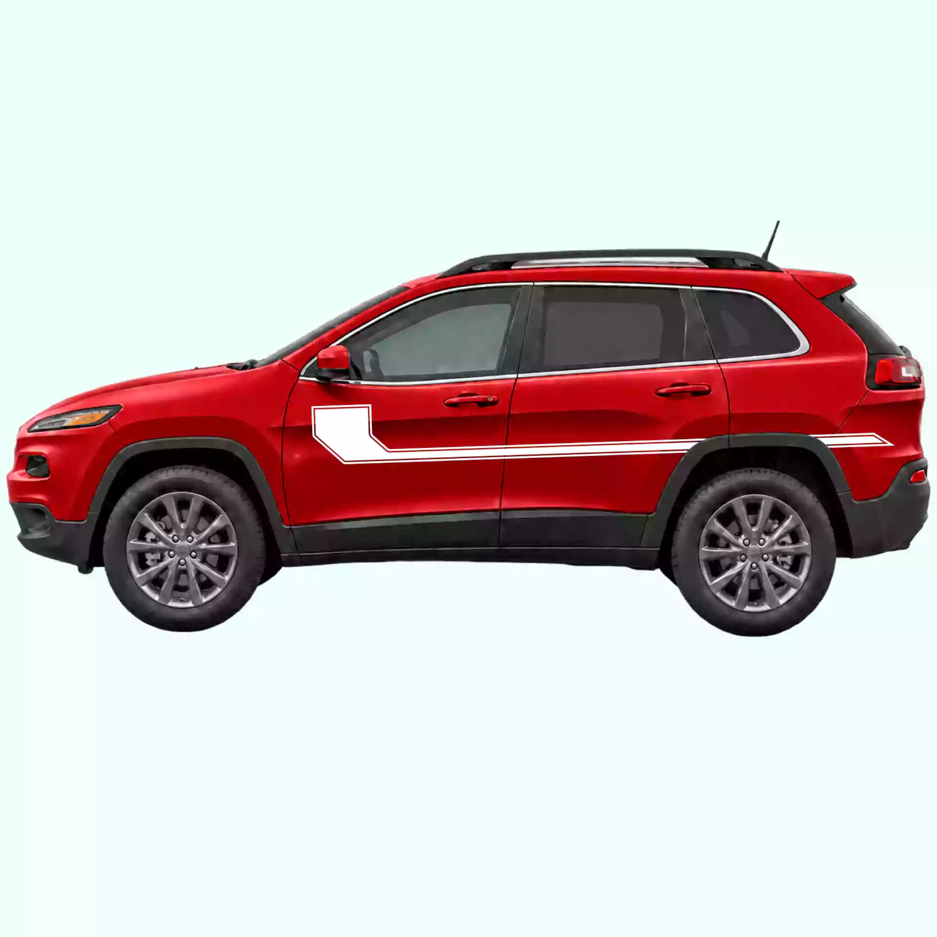 2014-2023 Jeep Cherokee Side Line Stripes Vinyl Graphics Kit White