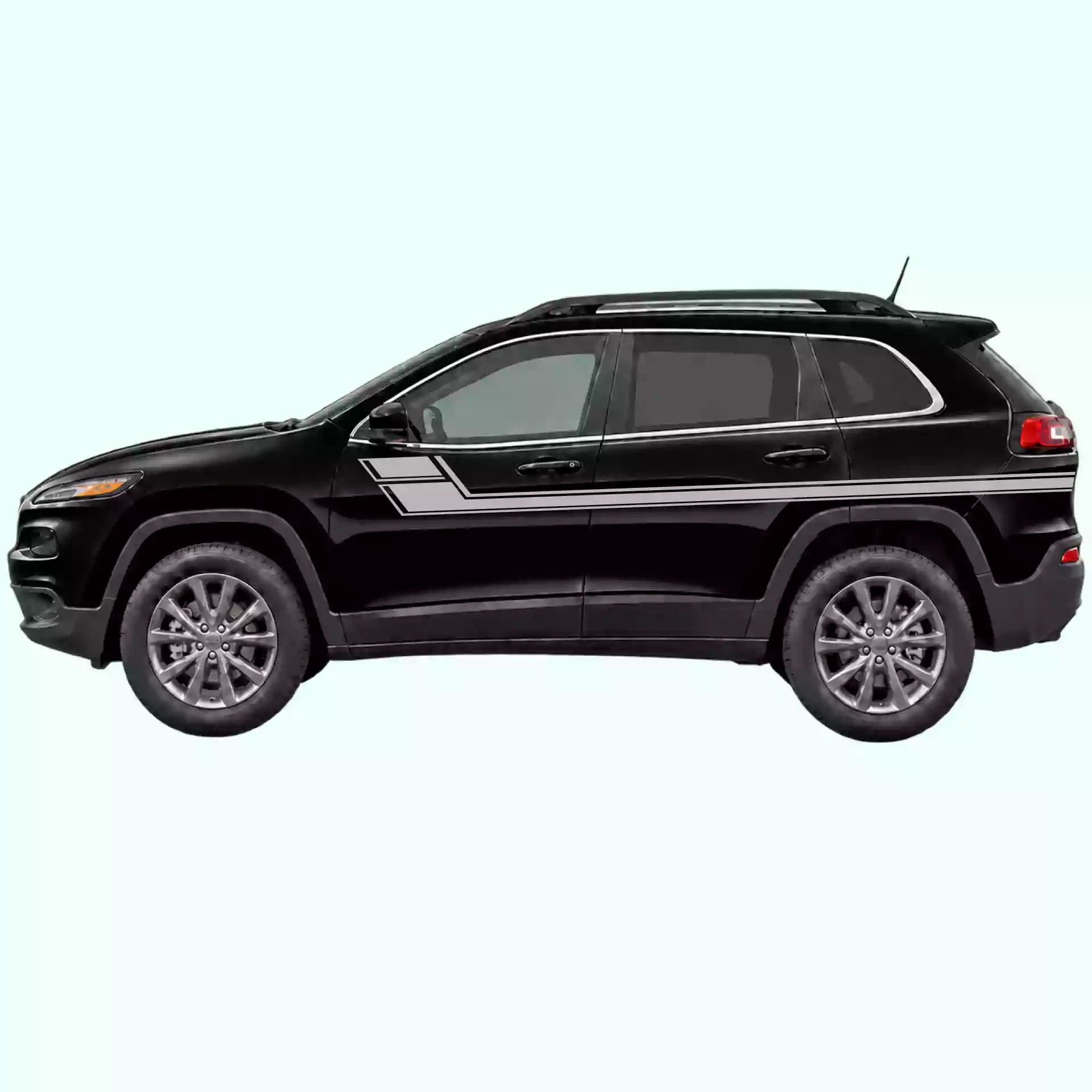 2014-2023 Jeep Cherokee Side Stripes Vinyl Graphics Kit Gray